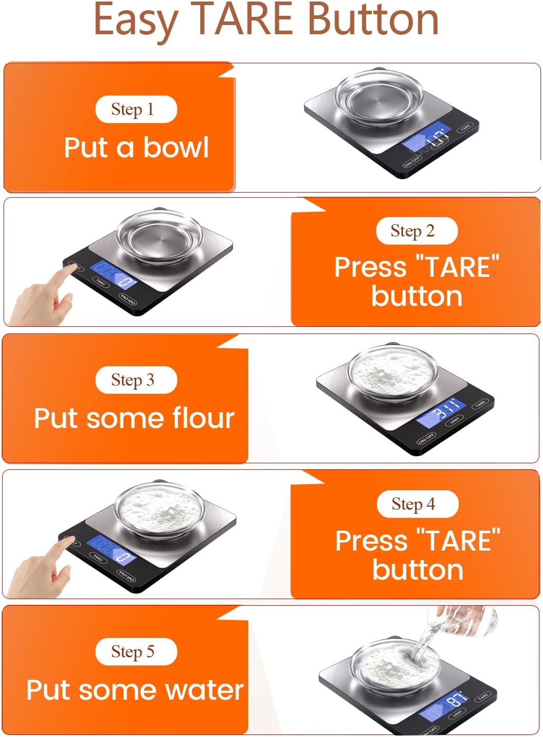 Black 33lb Digital Kitchen Scale Review: Rechargeable Stainless Steel Food Scale - Image 5