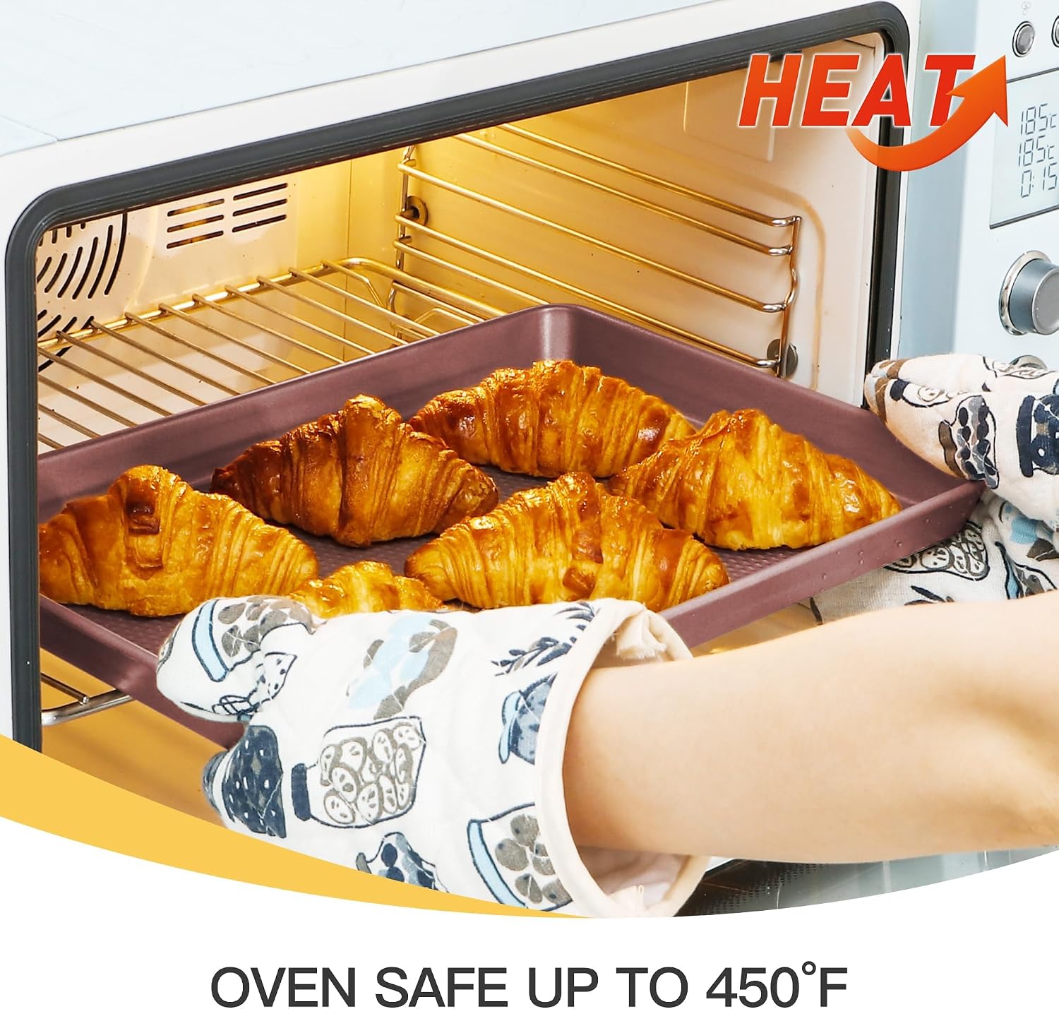 Pink Heavy Duty Nonstick Baking Sheets Set, Diamond Texture - Image 9