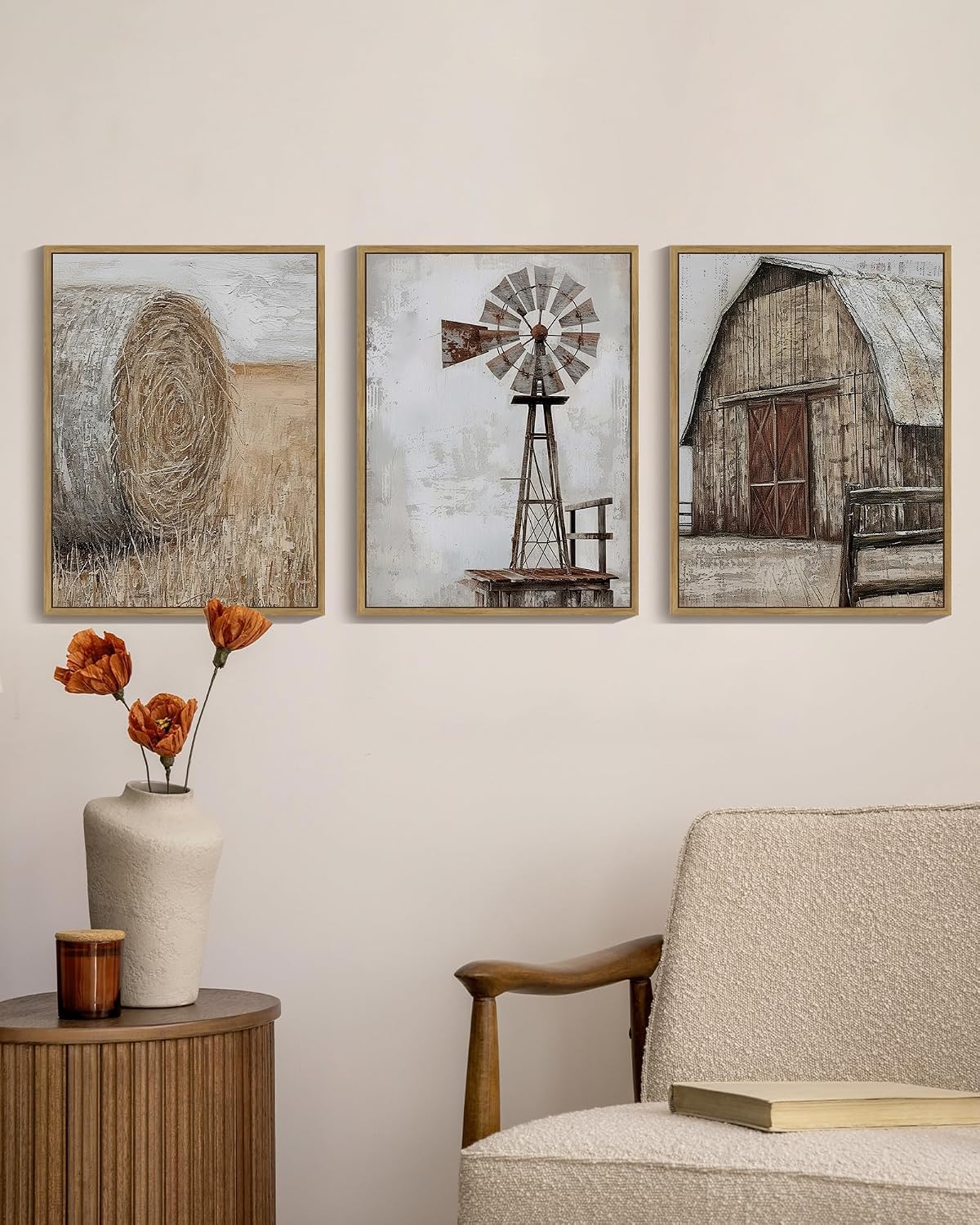 Rustic Windmill Barn Farmhouse Canvas Art - Framed Home Decor Review - Image 6