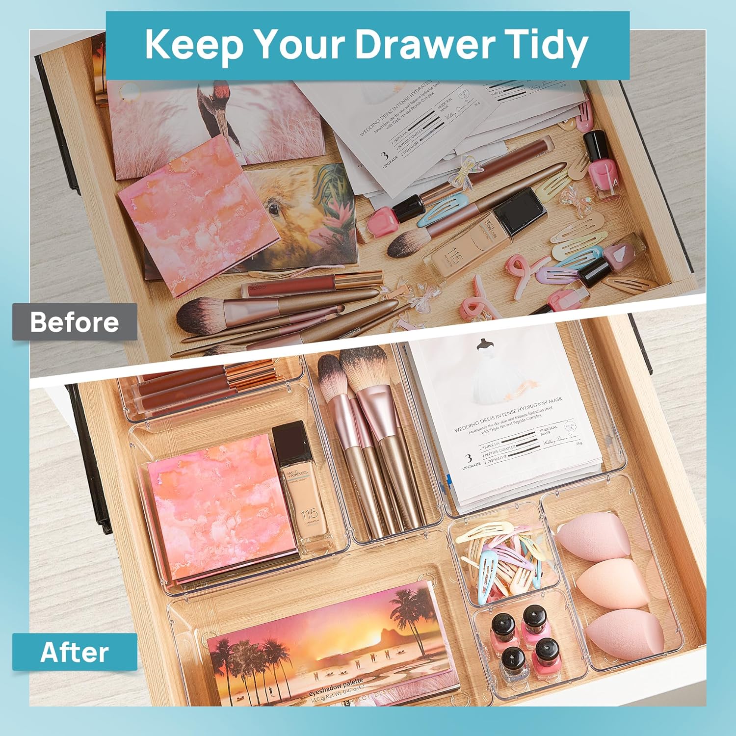 25-Pc 4-Size Clear Drawer Organizers: Versatile Storage Bins Review - Image 2