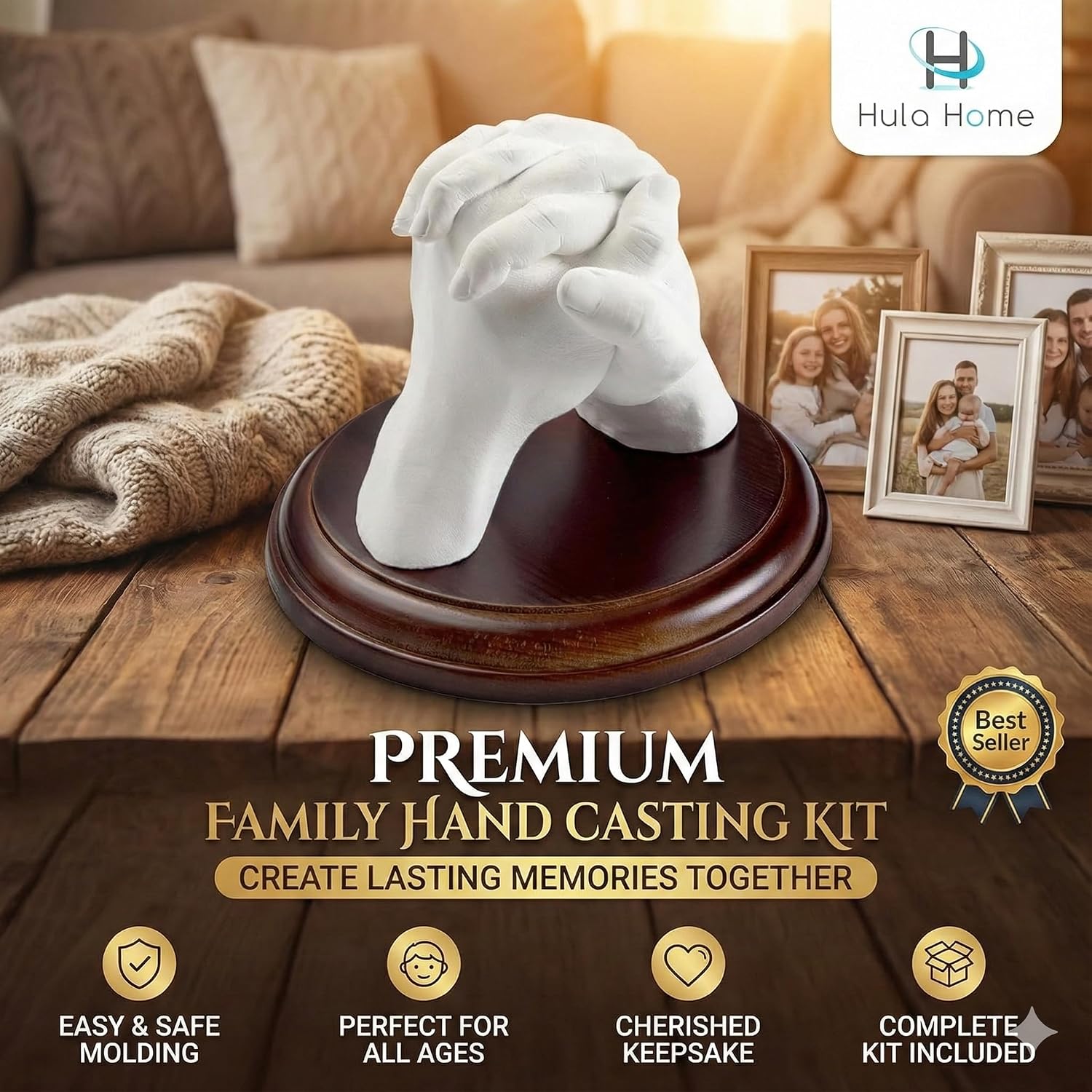 DIY Keepsake Hand Casting Kit w/ Plaque for Couples & Family - Image 6