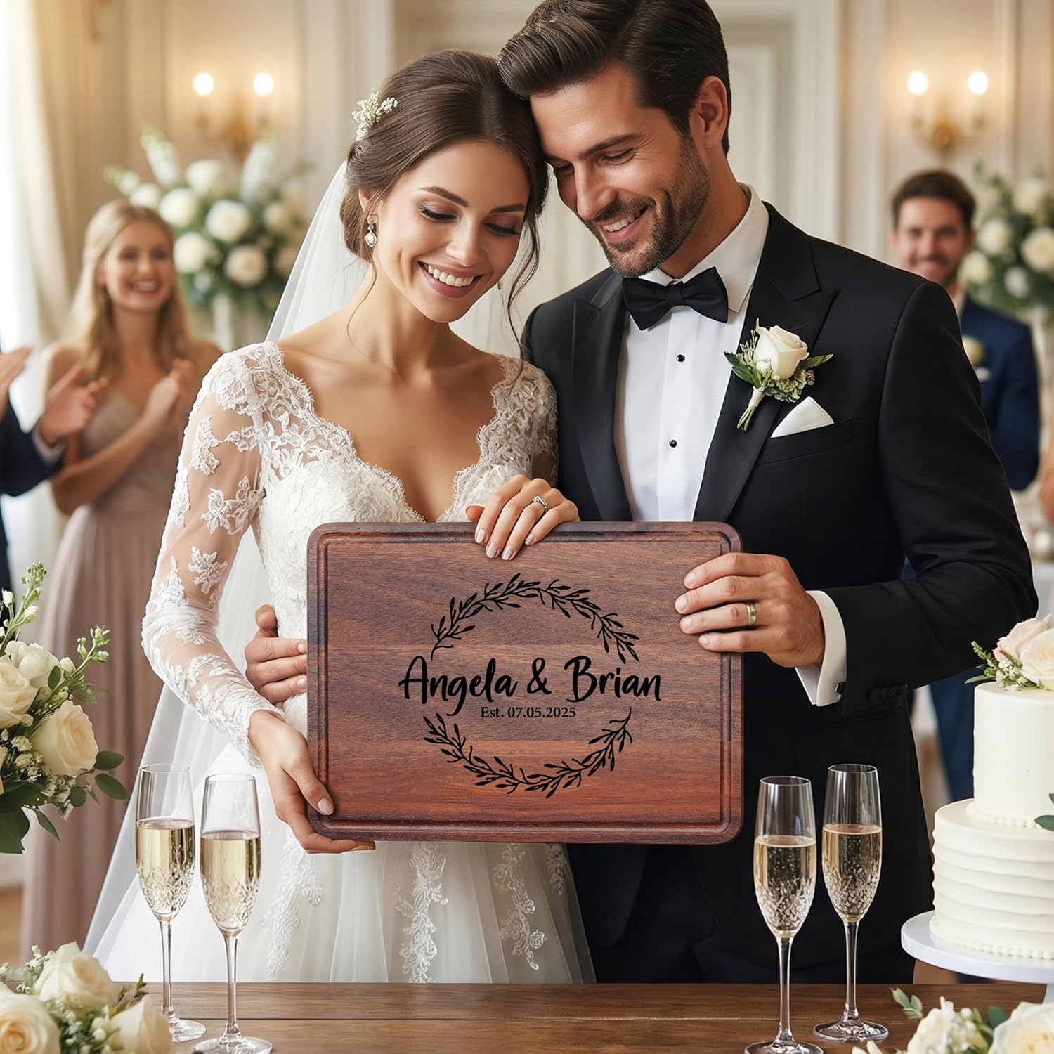 Personalized Bamboo Cutting Board Gift for Couples, Wedding & Home - Image 4