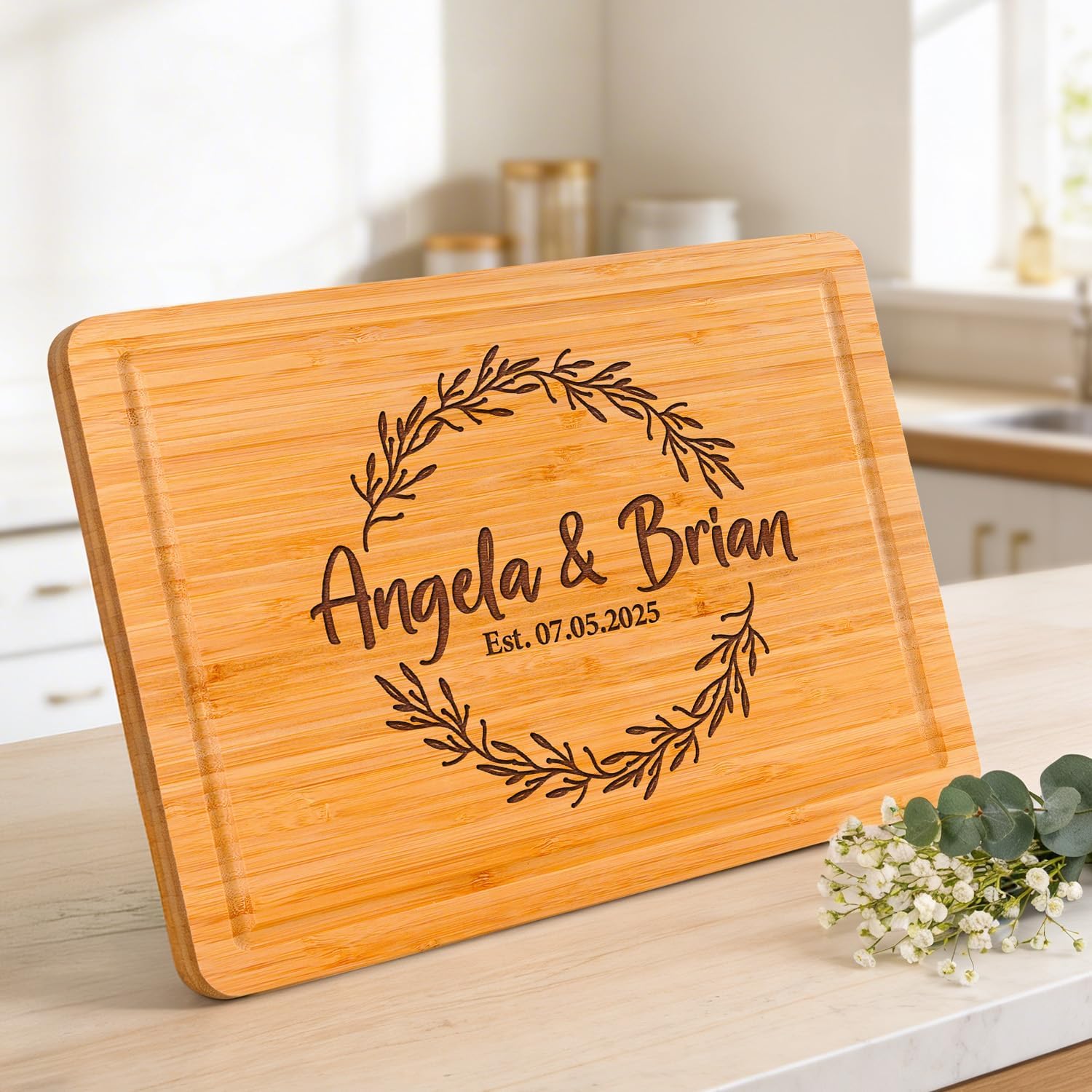 Personalized Bamboo Cutting Board Gift for Couples, Wedding & Home - Image 8