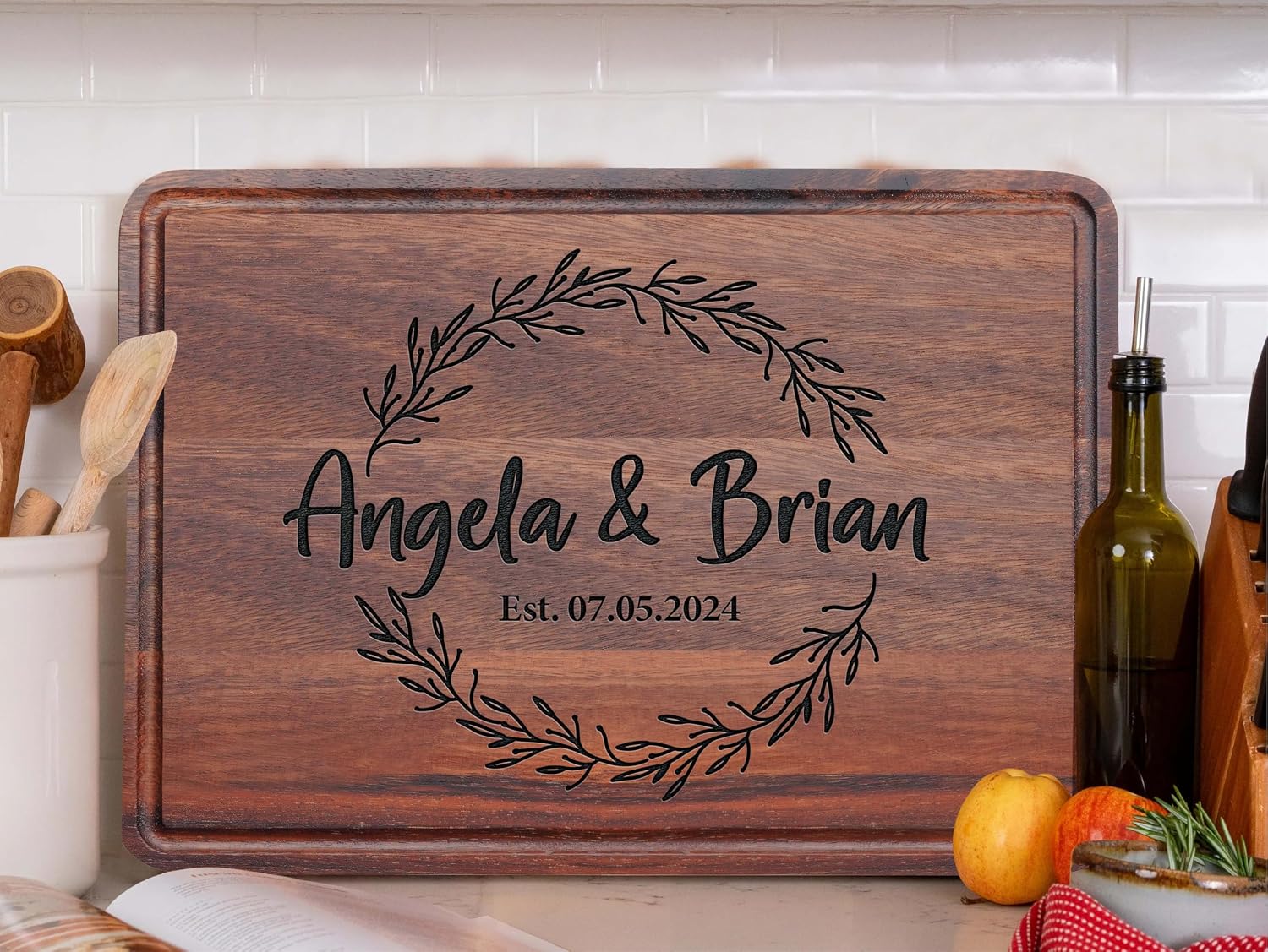 Personalized Bamboo Cutting Board Gift for Couples, Wedding & Home - Image 9
