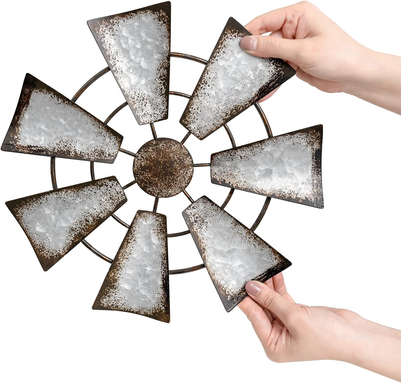 Rustic Brown Wood HOME Sign, Metal Windmill O. Farmhouse Wall Decor Gift. - Image 7