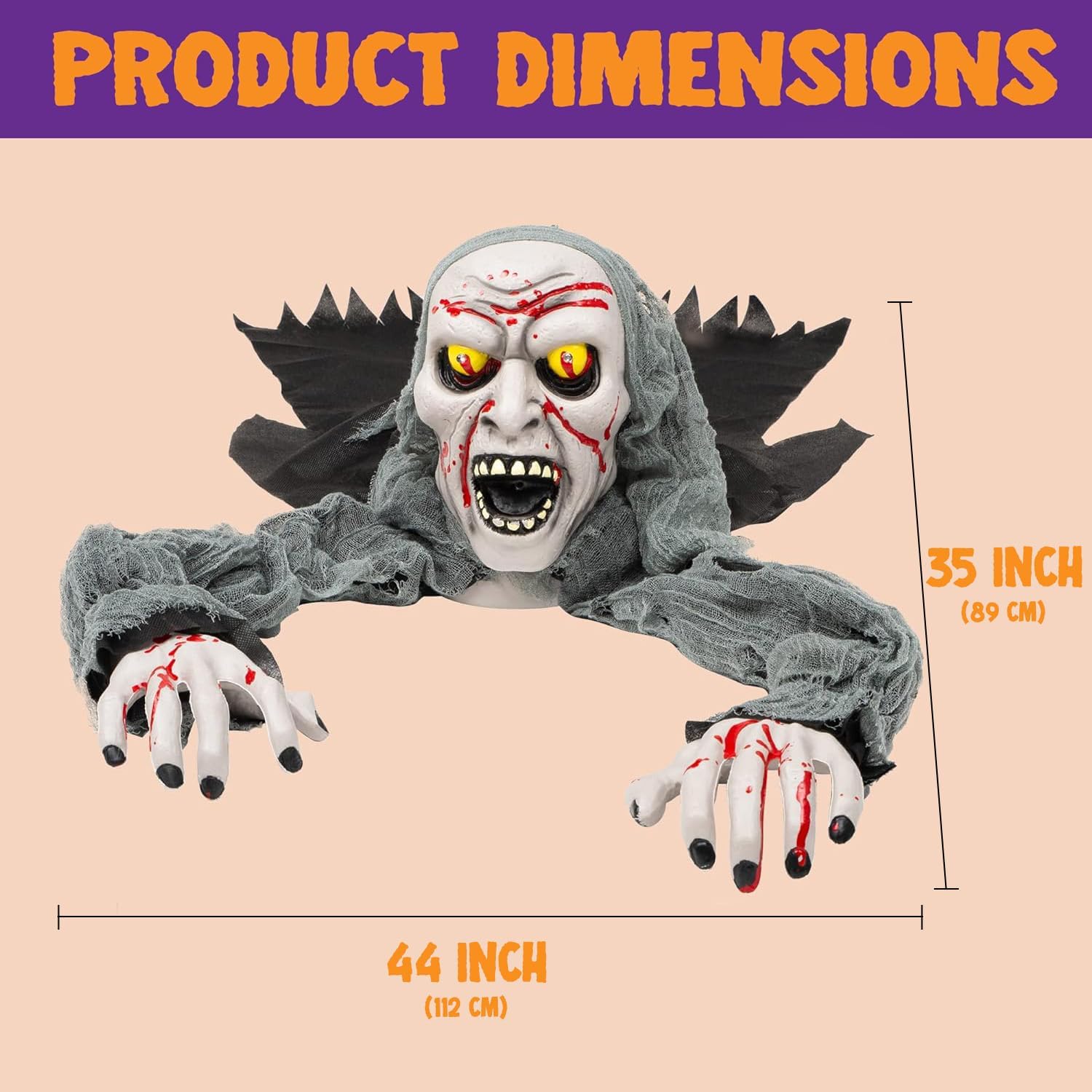 Outdoor Light-Up Zombie Groundbreaker: Sound, Blood for Halloween - Image 5