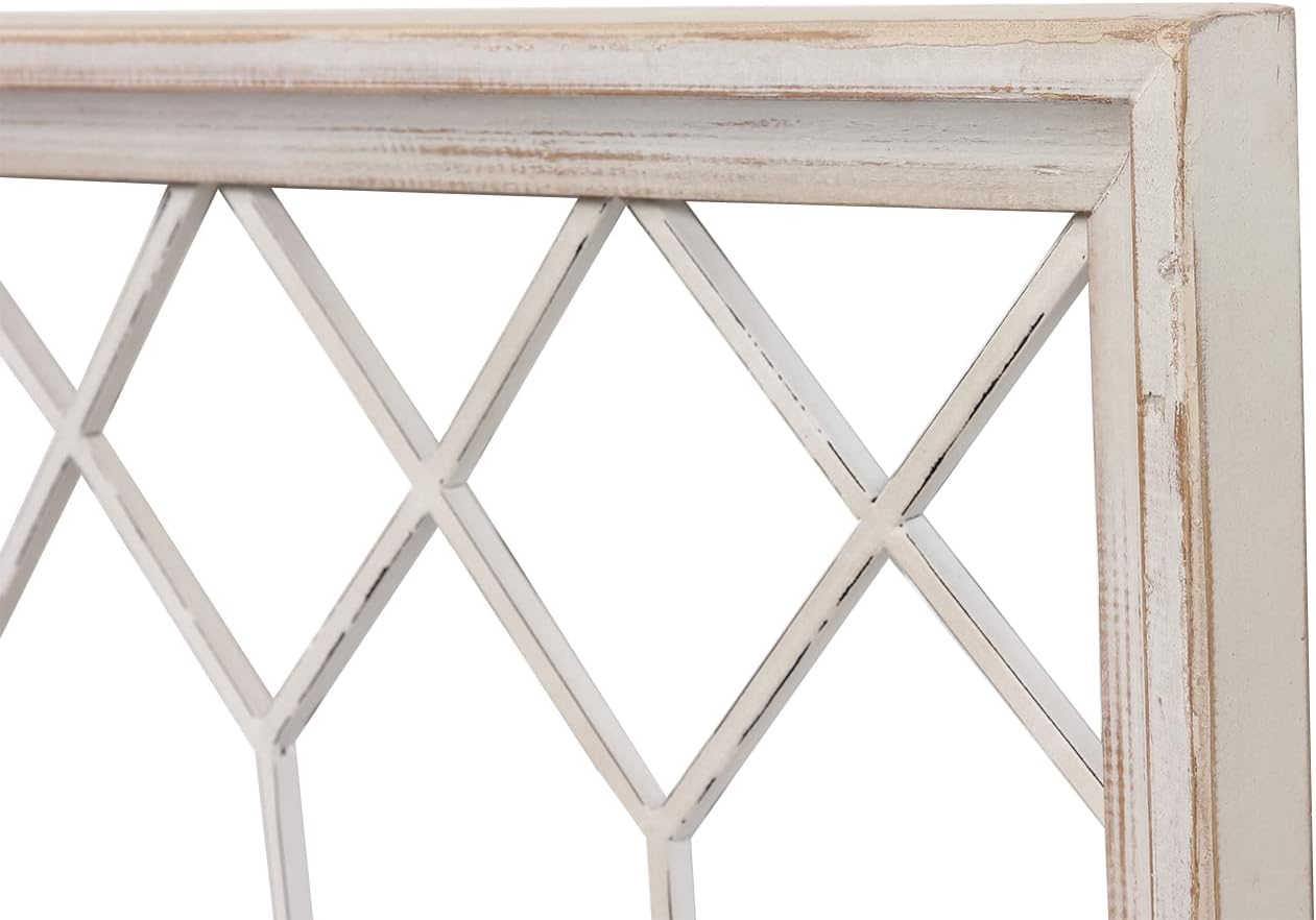 Rustic Farmhouse Faux Window Frame Wall Decor, Washable White - Image 6