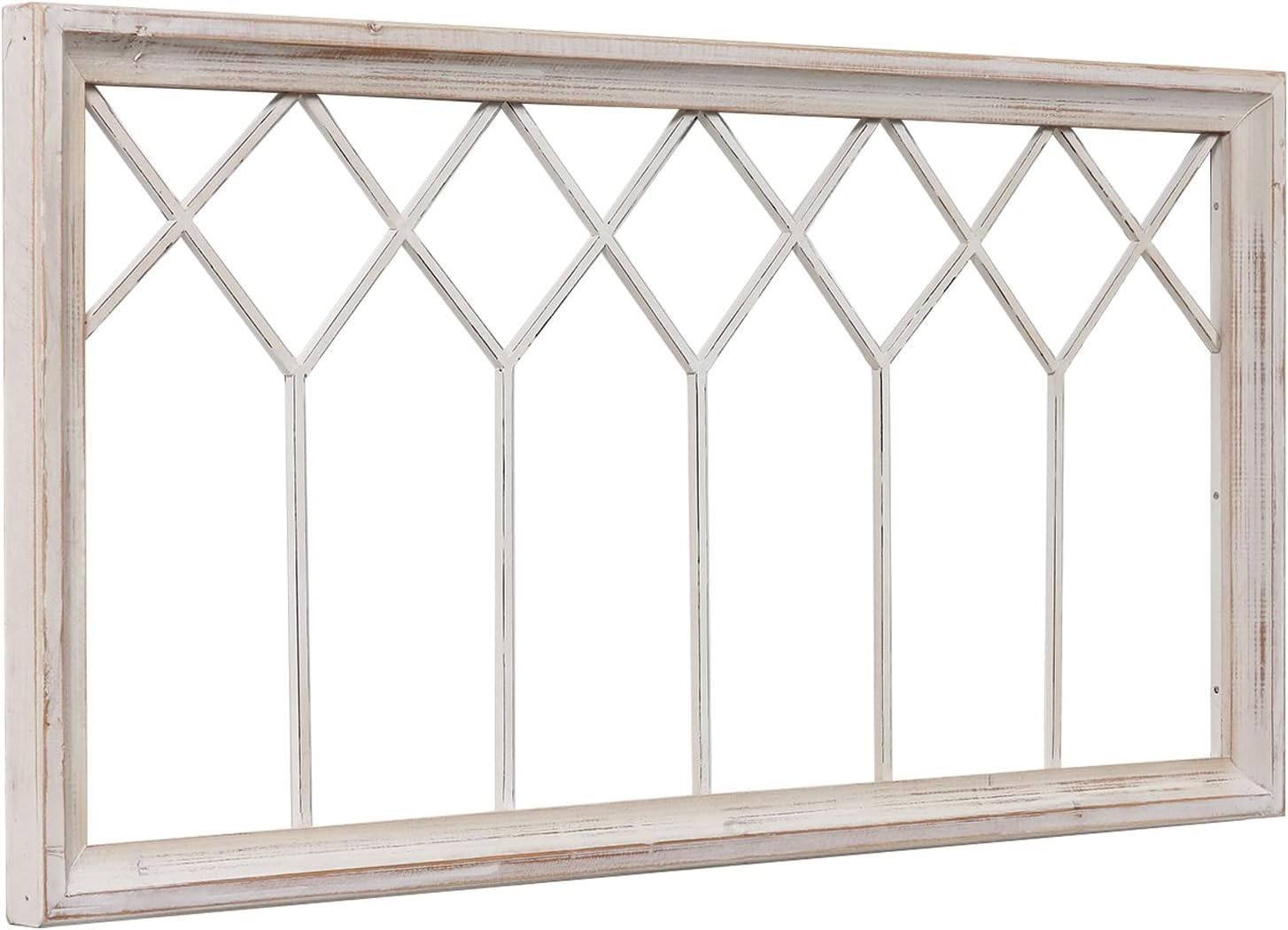 Rustic Farmhouse Faux Window Frame Wall Decor, Washable White - Image 8