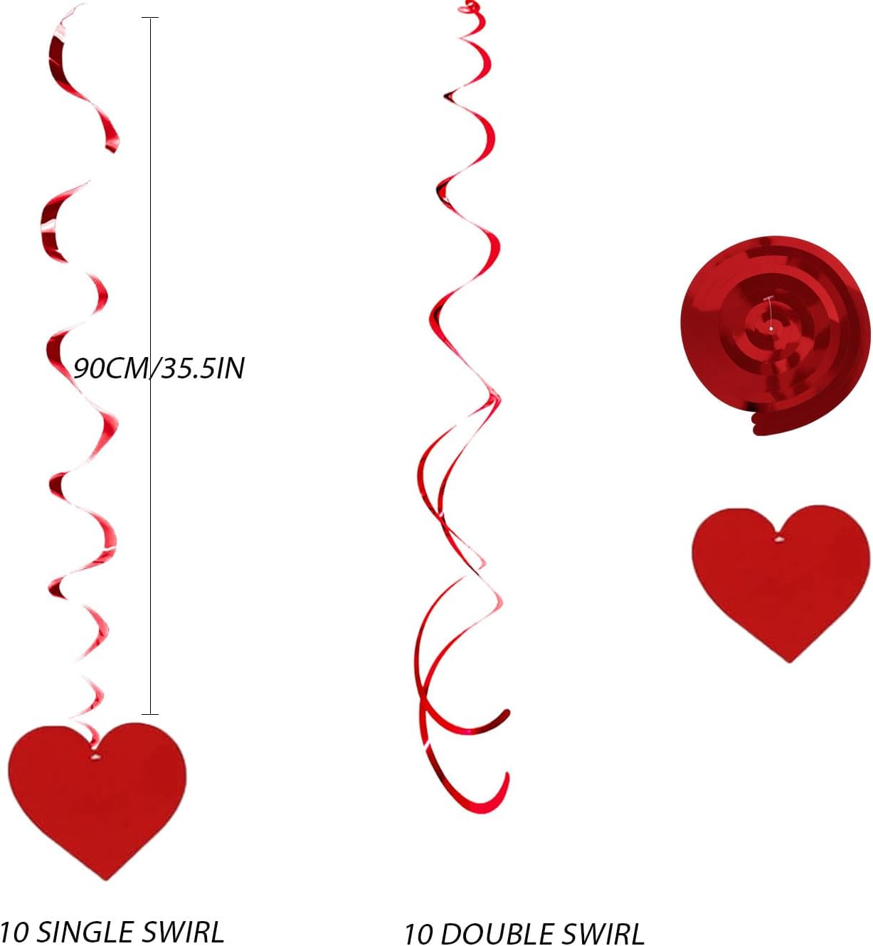 Review: 20 Red Heart Swirl Streamers for Valentine's Day & Parties - Image 3