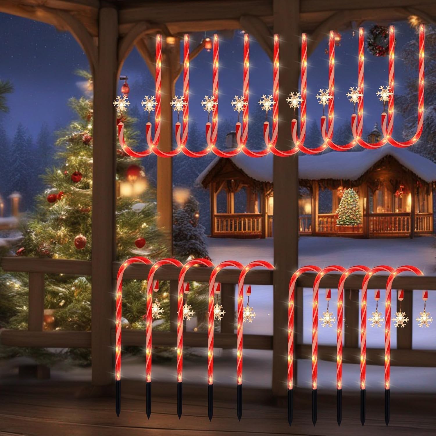 10 Solar Warm White Christmas Candy Cane Path Lights: 8 Modes, Dusk-On, IP44 Review - Image 6