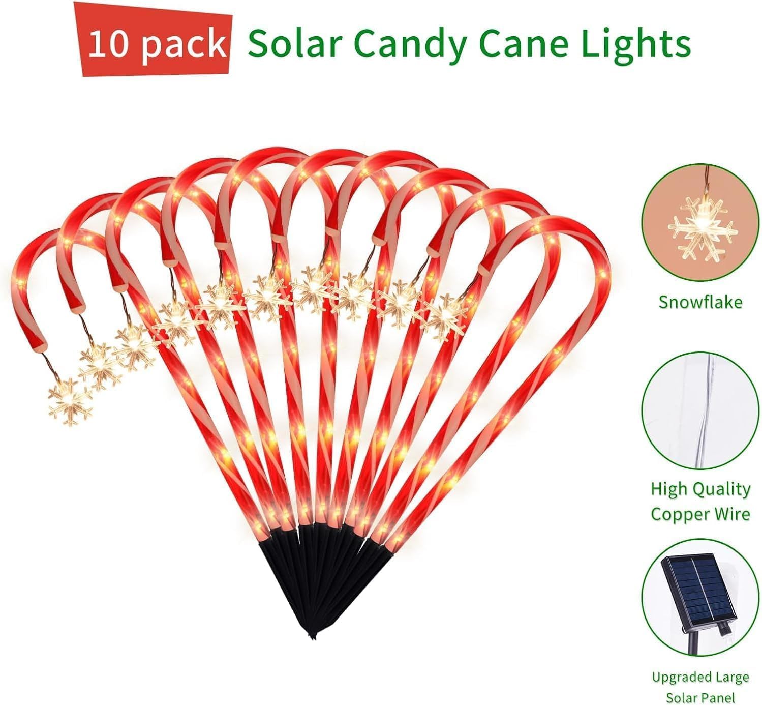 10 Solar Warm White Christmas Candy Cane Path Lights: 8 Modes, Dusk-On, IP44 Review - Image 7