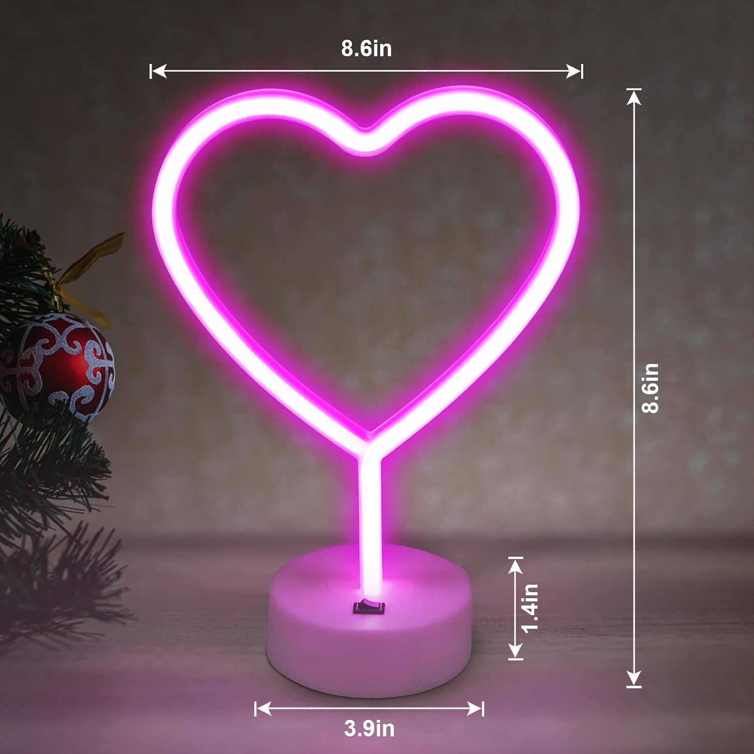 Review: 2-Pack Pink Heart Neon Lights - USB/Battery V-Day Decor - Image 2