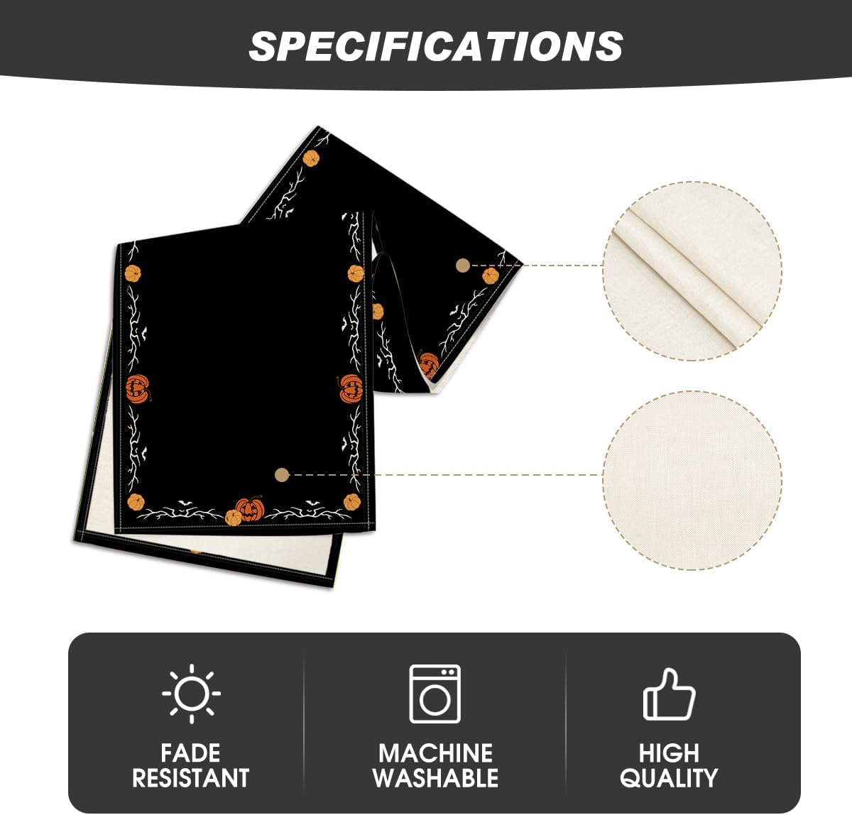 Artoid Halloween Table Runner Review: Black Jack-O'-Lantern Decor. - Image 5