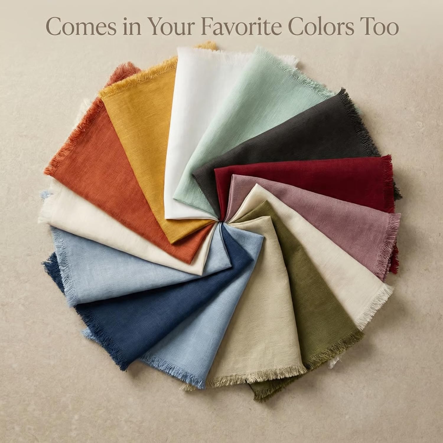 12 Natural 18x18 Washable Linen Cotton Napkins for Wedding & Holiday Tables. - Image 5
