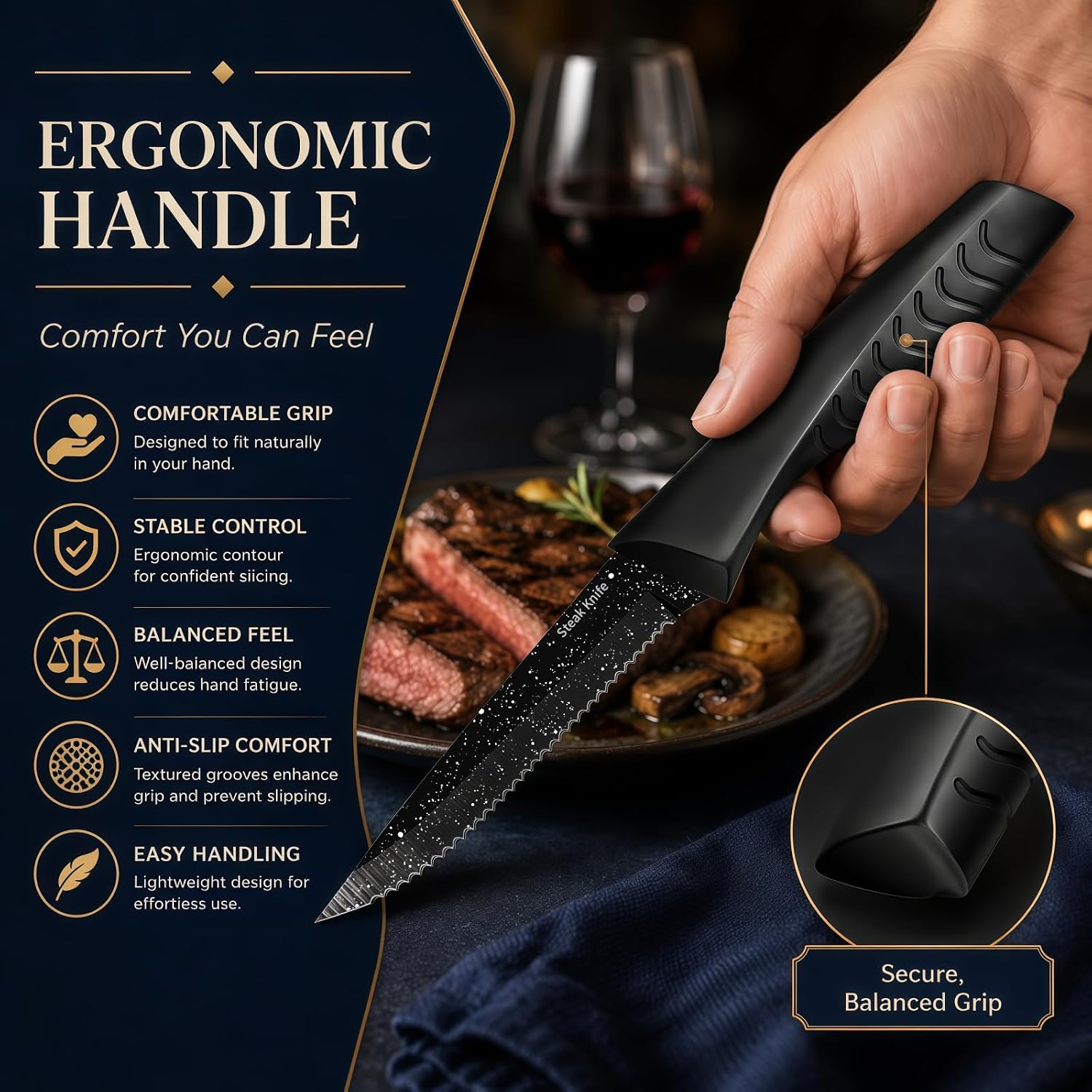 Review: 10-pc Serrated Steak Knives. Dishwasher Safe, Rust-Proof Steel. Great Gift. - Image 4