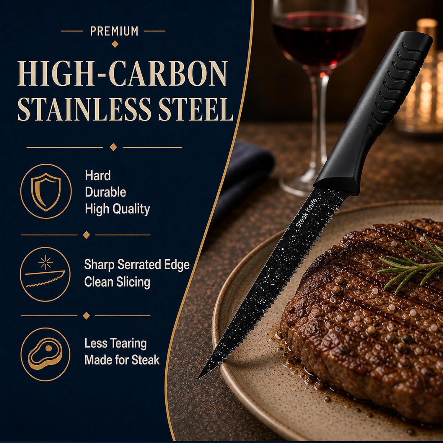 Review: 10-pc Serrated Steak Knives. Dishwasher Safe, Rust-Proof Steel. Great Gift. - Image 6