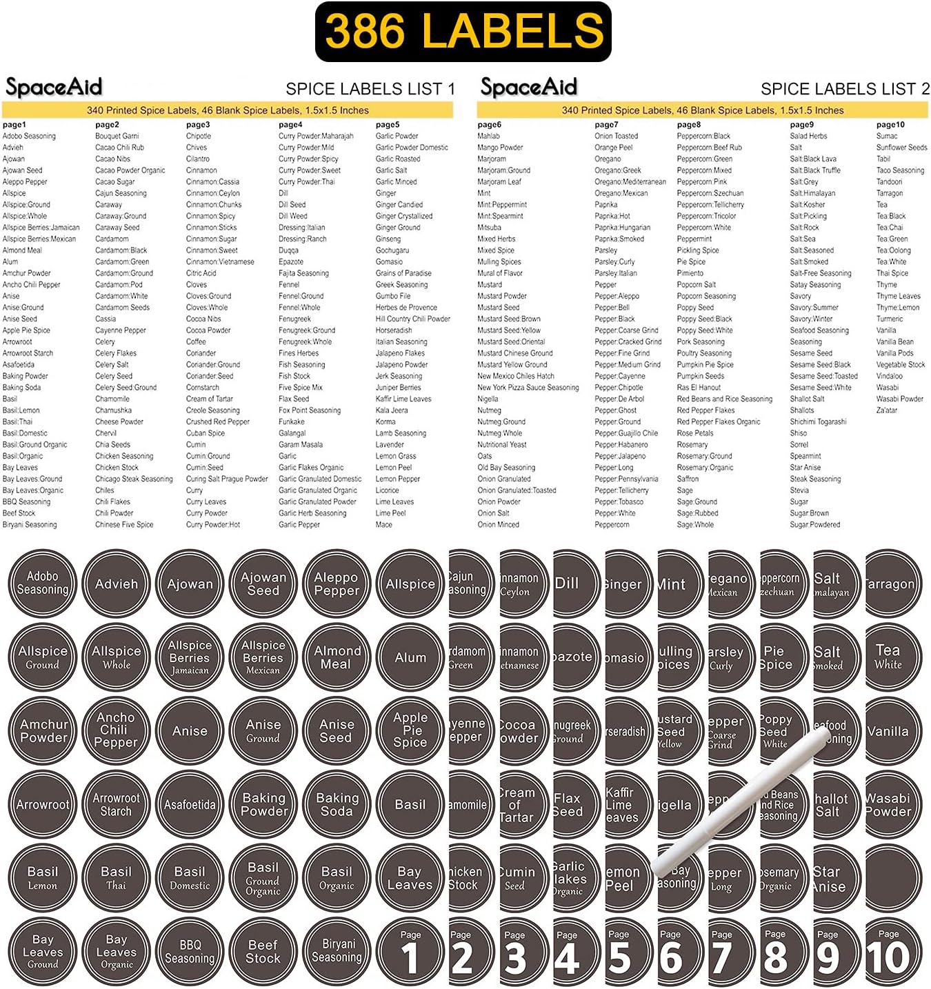 SpaceAid 28-Jar Black Spice Organizer Review: Labels, Marker, Funnel. - Image 3