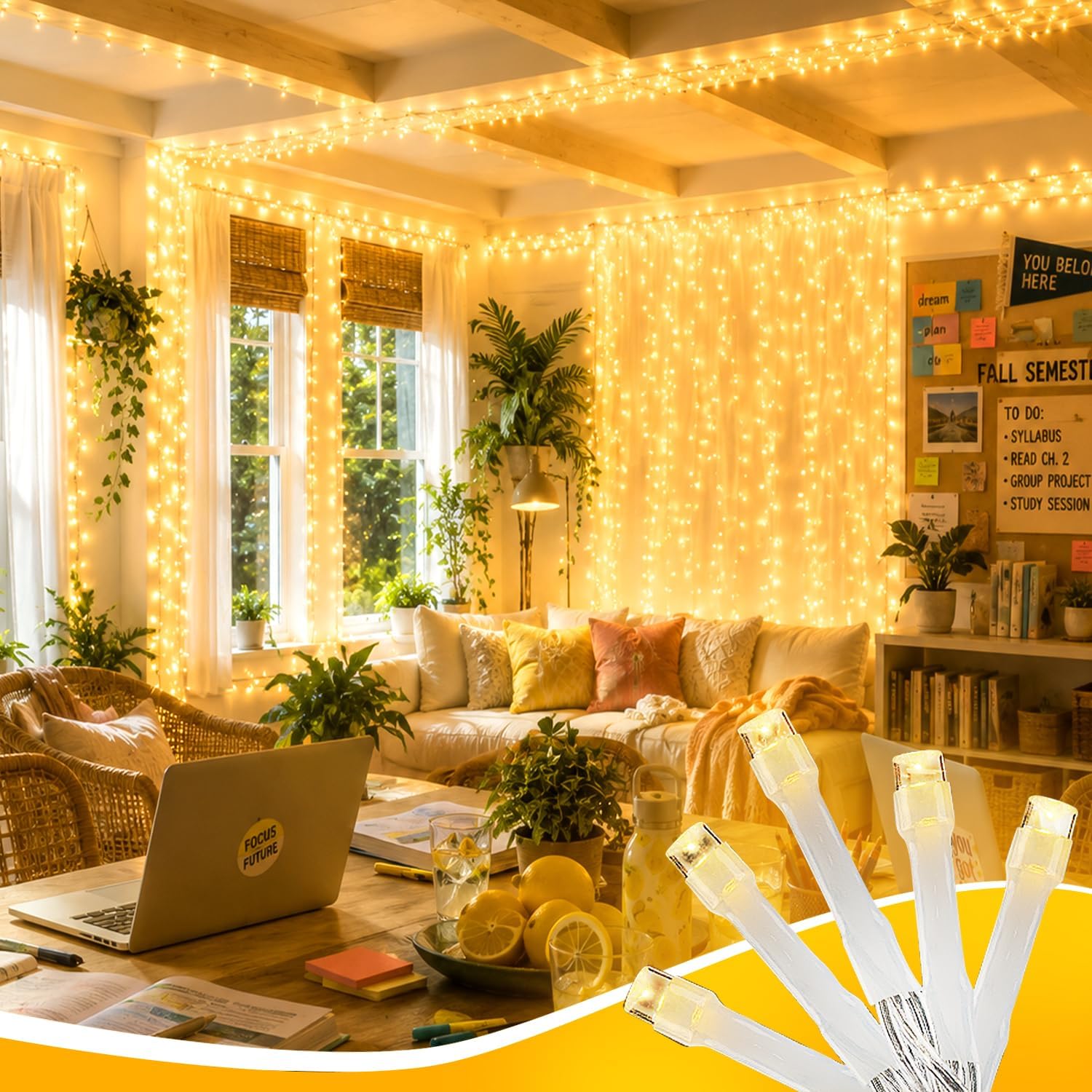 Warm White 116ft LED Fairy Lights: Connectable, Waterproof, Timer Decor - Image 3