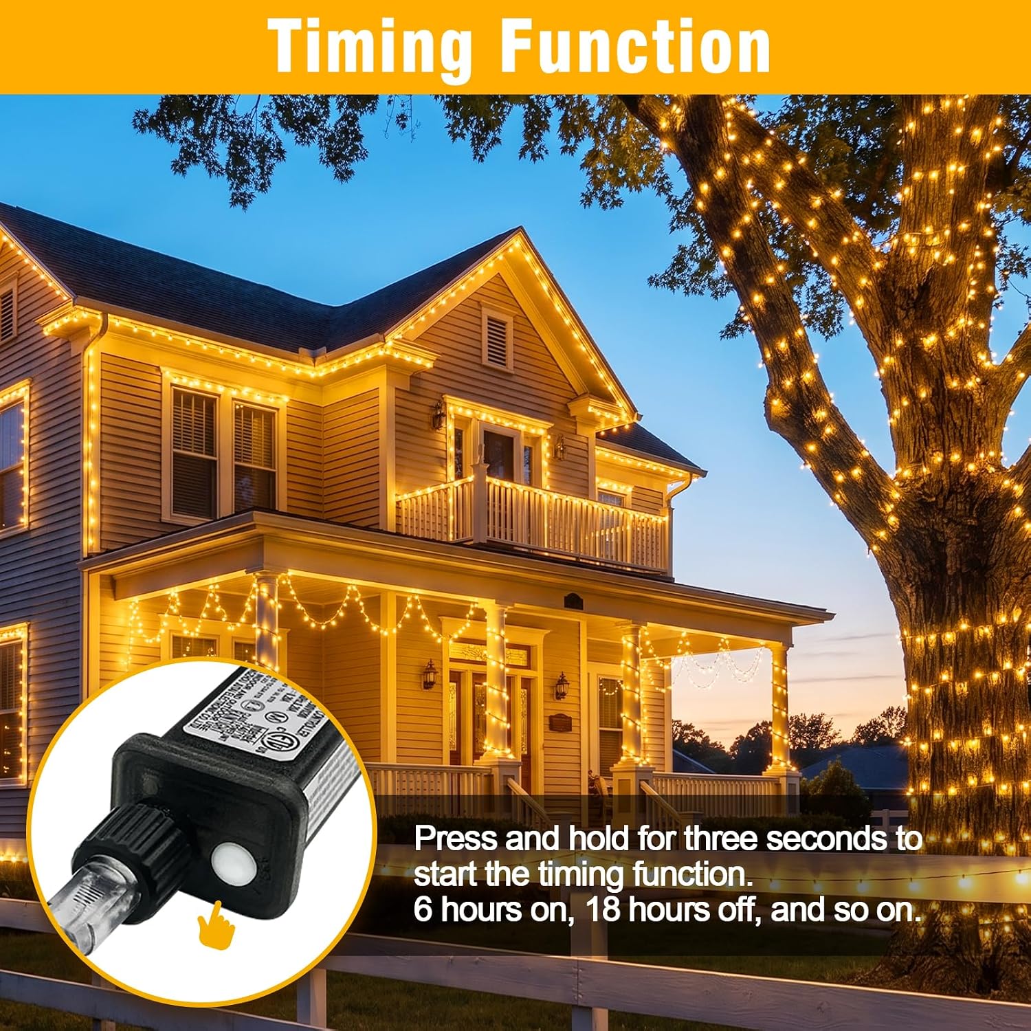 Warm White 116ft LED Fairy Lights: Connectable, Waterproof, Timer Decor - Image 6