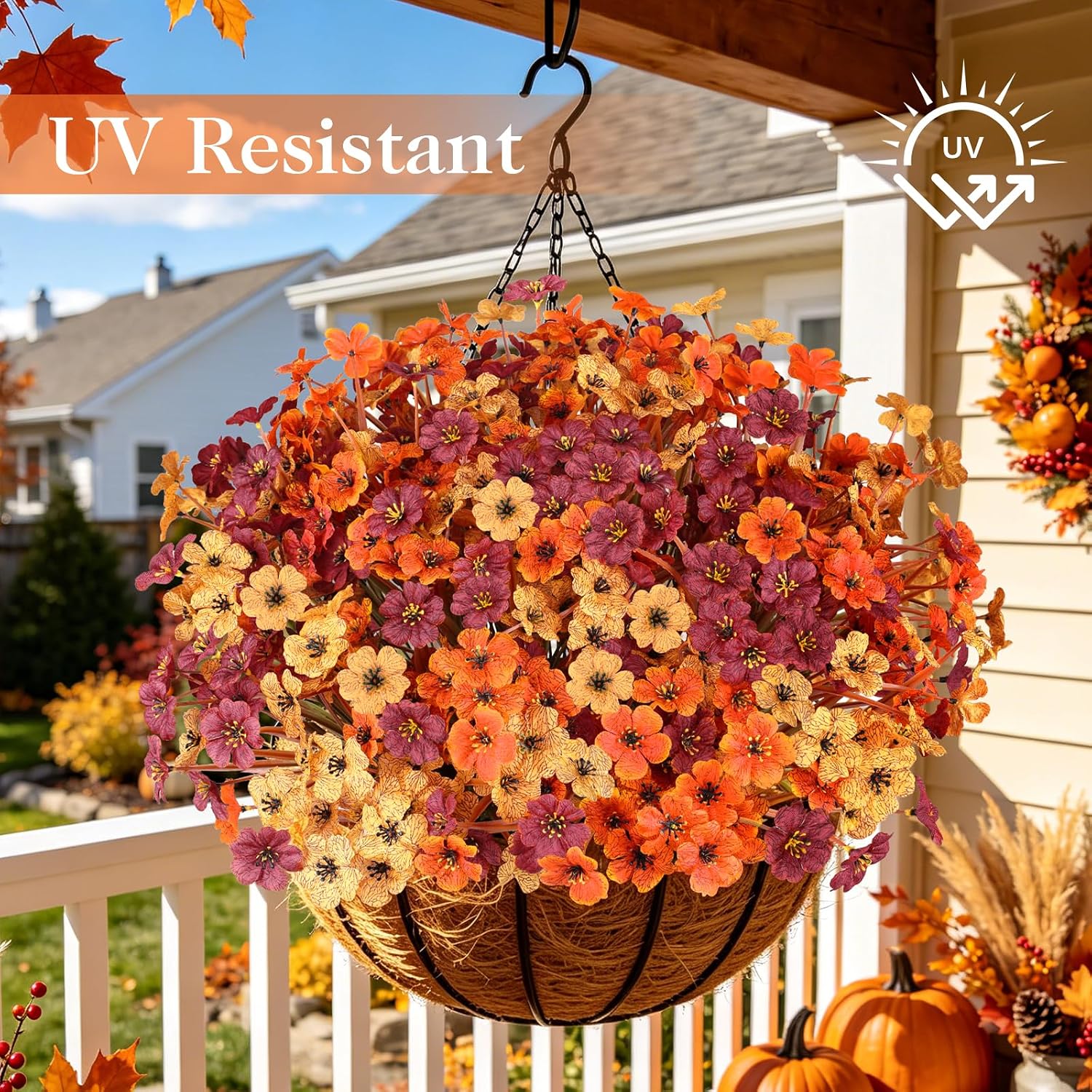 AmyHomie 20pc No-Fade Orange Mums: Outdoor Fall Decor Review - Image 4