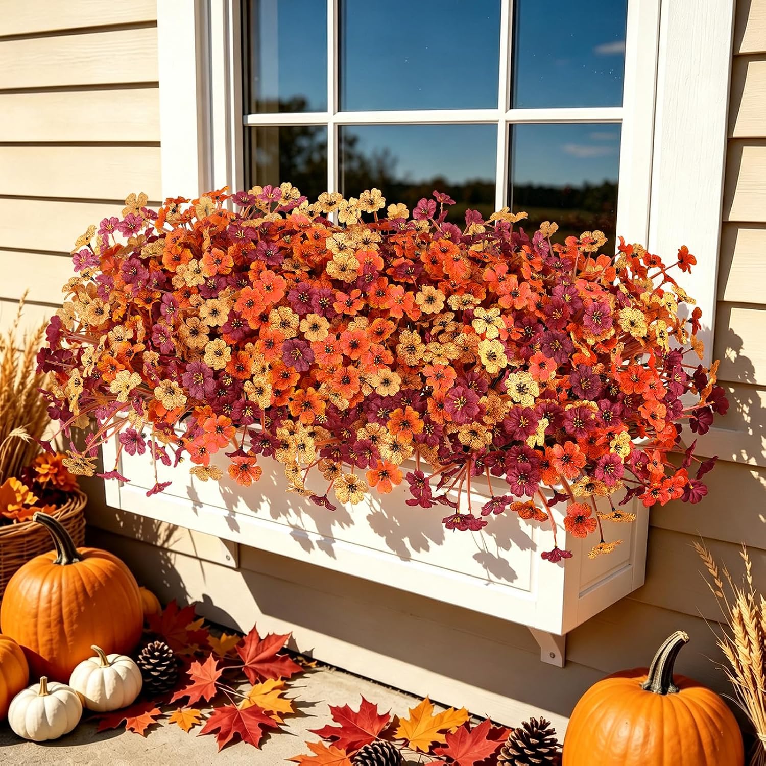AmyHomie 20pc No-Fade Orange Mums: Outdoor Fall Decor Review - Image 5