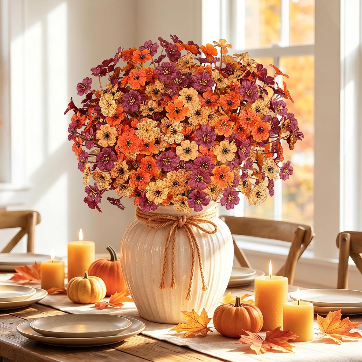 AmyHomie 20pc No-Fade Orange Mums: Outdoor Fall Decor Review - Image 9
