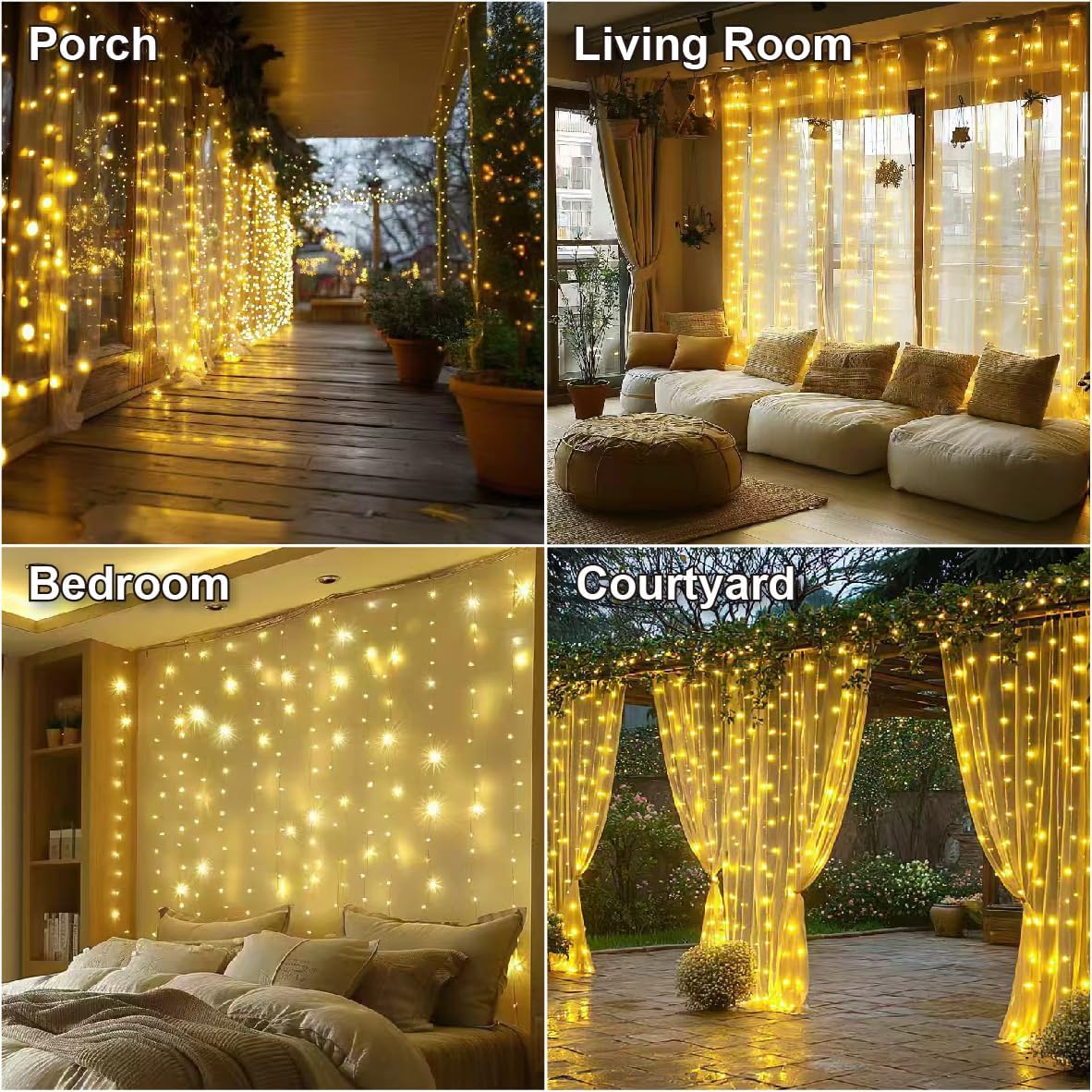 Review: HXWEIYE Dimmable Warm White Fairy Curtain Lights (USB, Remote) - Image 4