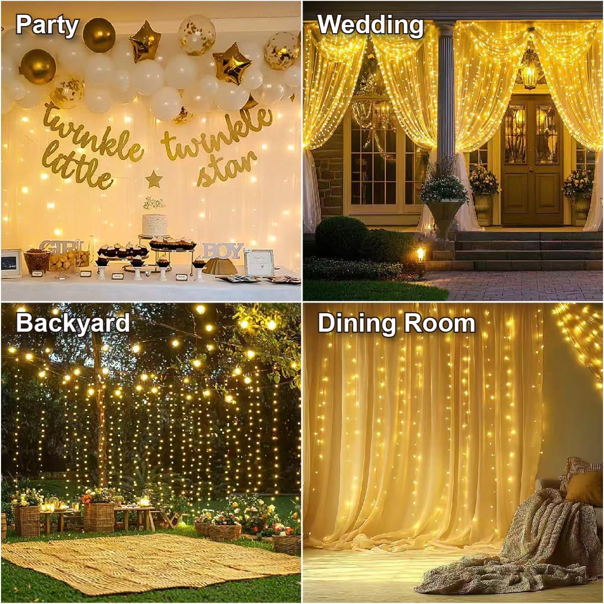 Review: HXWEIYE Dimmable Warm White Fairy Curtain Lights (USB, Remote) - Image 5