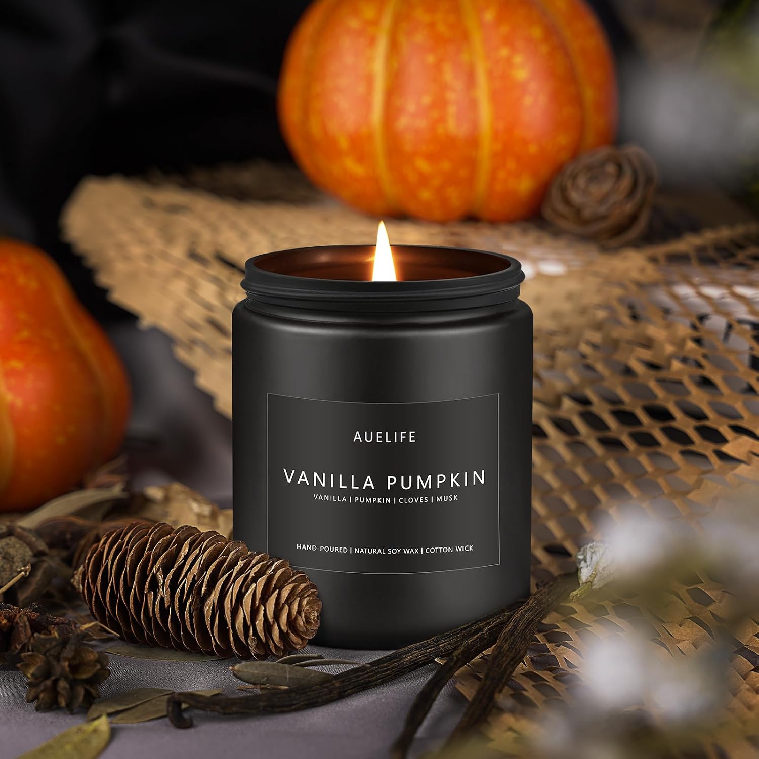 Fall Vanilla Pumpkin Soy Candle - 50 Hr Burn Decor & Gift - Image 5