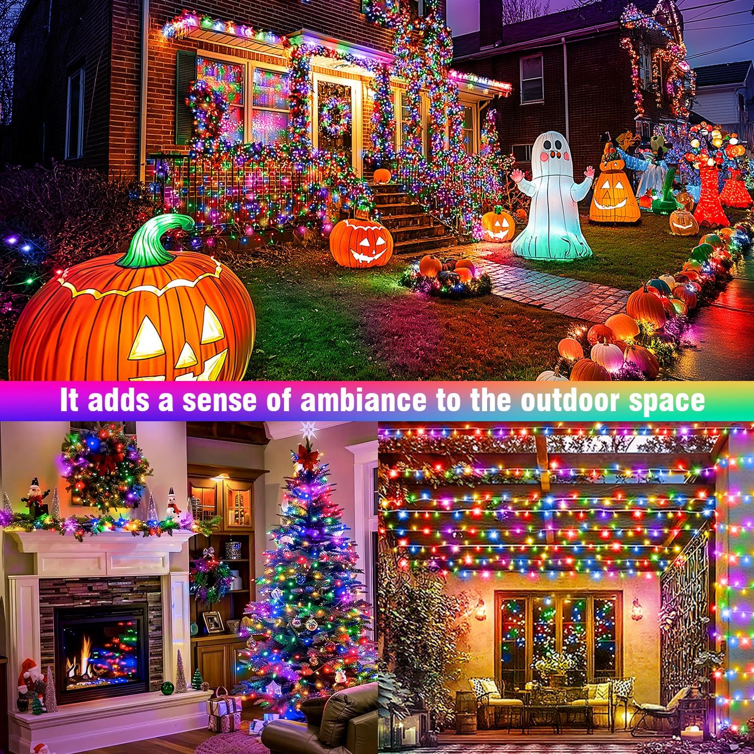 100FT Multicolor Connectable LED Lights: Waterproof, Timer, Indoor/Outdoor Decor. - Image 2