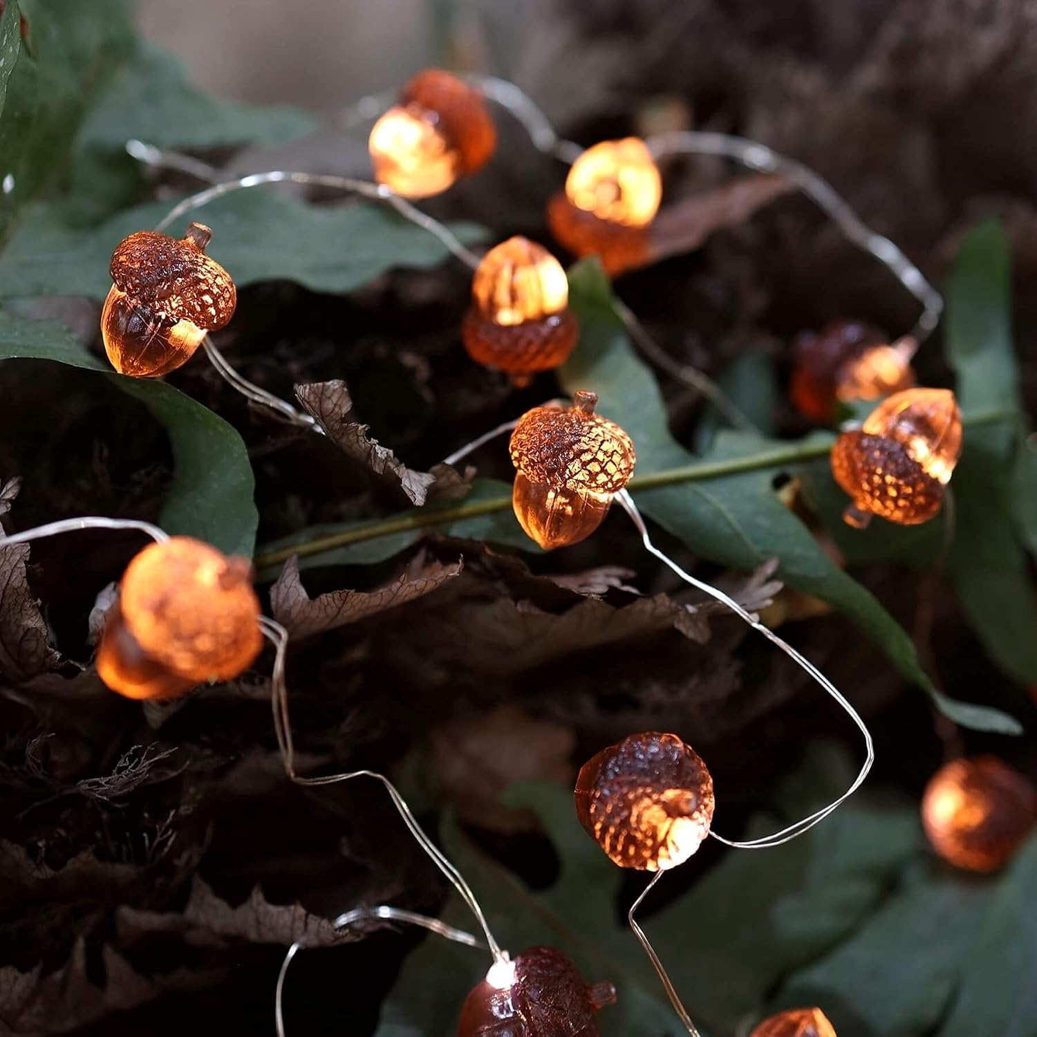 Fall Acorn Fairy String Lights - 30 LED, 10ft, Battery for Harvest & Thanksgiving Decor - Image 5