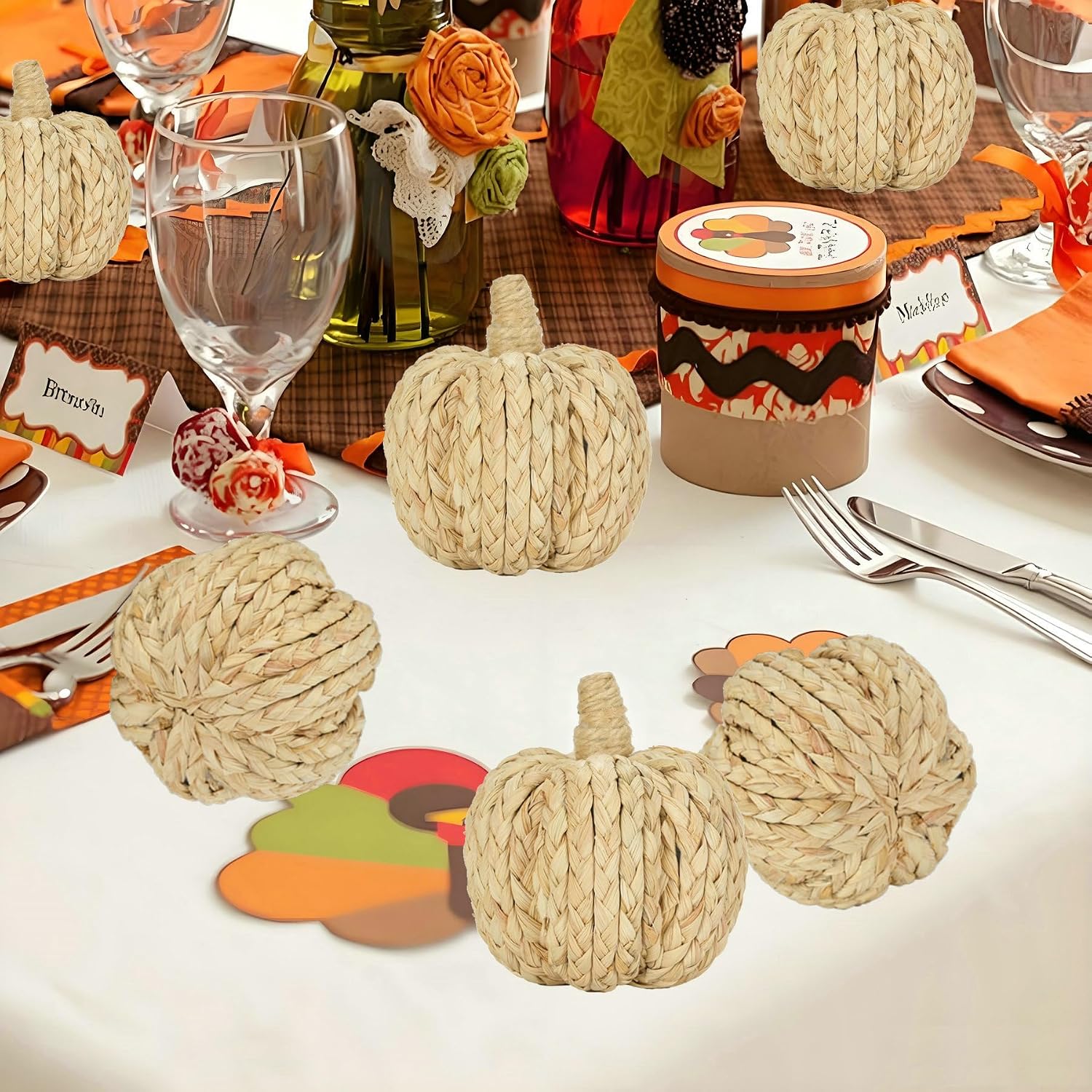 Naturevibe Set of 6 Braided Cornhusk 4.3" Pumpkins Fall Decor Review - Image 4
