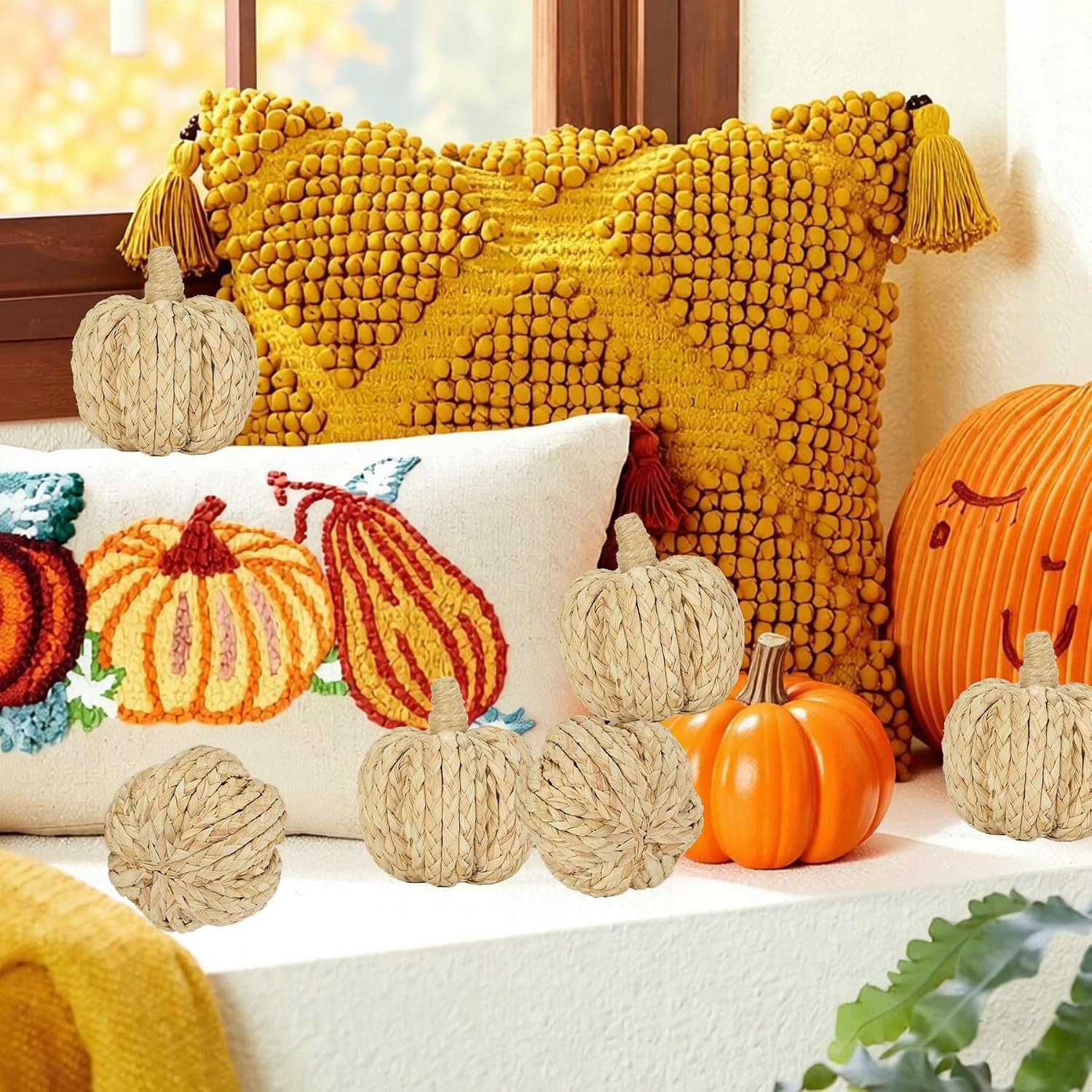 Naturevibe Set of 6 Braided Cornhusk 4.3" Pumpkins Fall Decor Review - Image 5