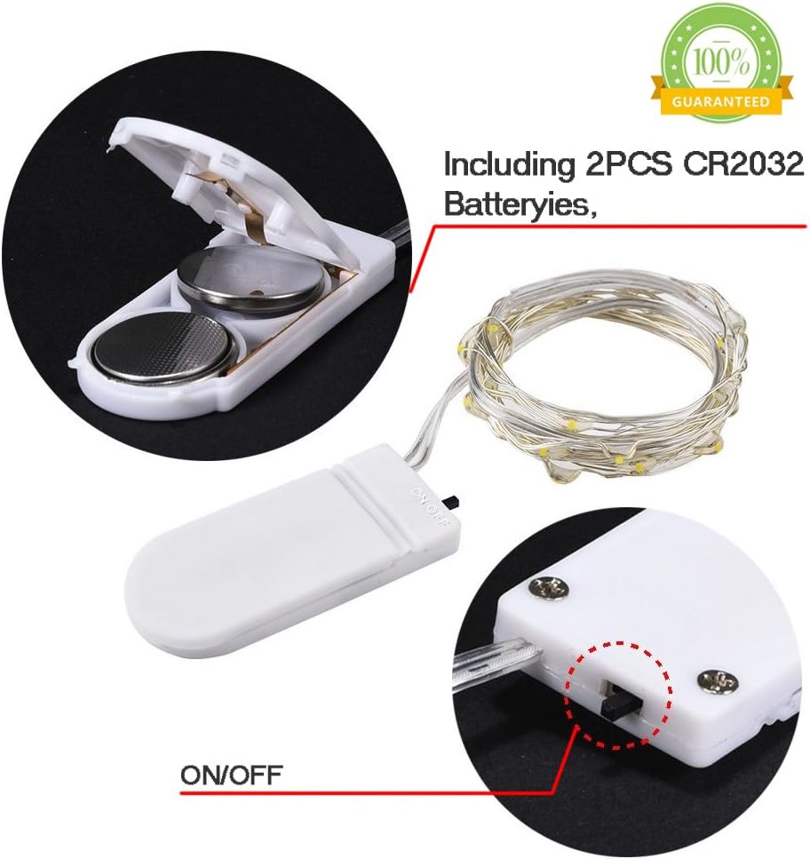 Review: 6x 7ft Waterproof Micro LED Fairy Lights, Warm White, CR2032, 8-Mode - Image 3