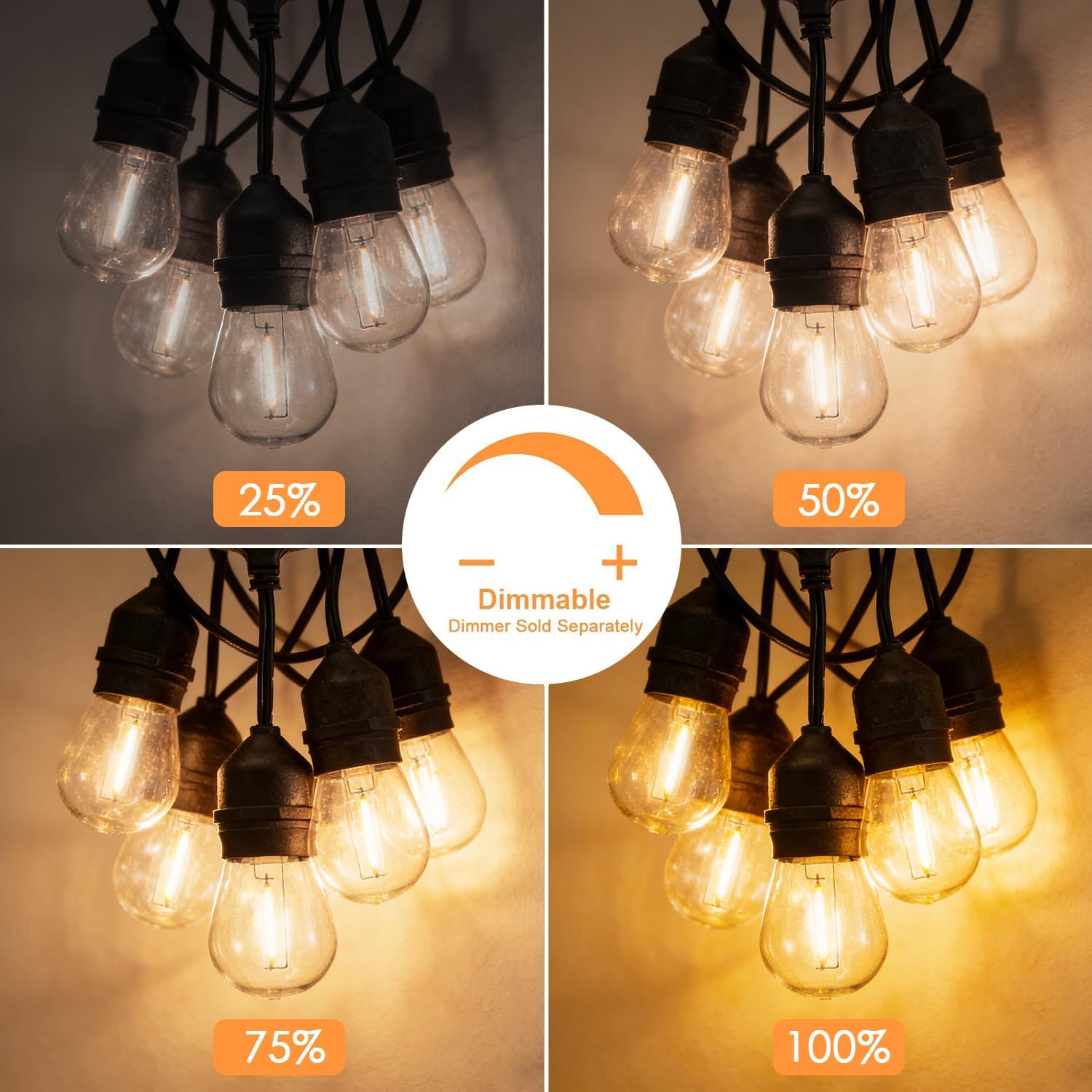 50ft Outdoor LED Patio String Lights: Shatterproof & Waterproof Decor - Image 6