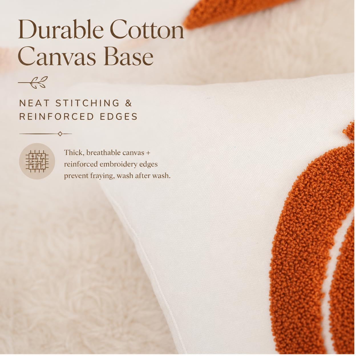 Review: Caramel Orange Tufted Fall Pumpkin 18x18 Pillow Covers (Pair) - Image 6