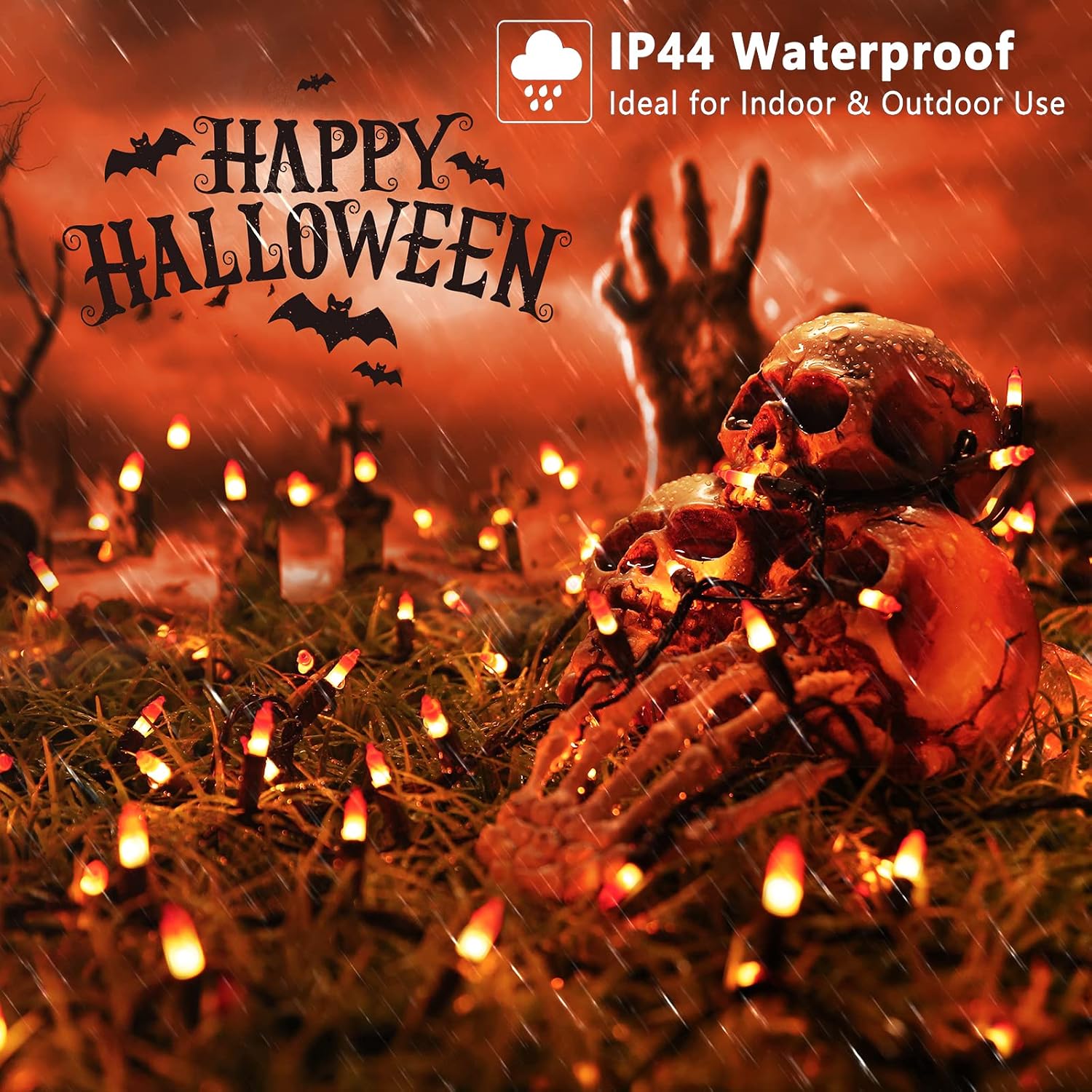 Waterproof UL Candy Corn 100 Mini Lights for Indoor/Outdoor Halloween & Fall - Image 3