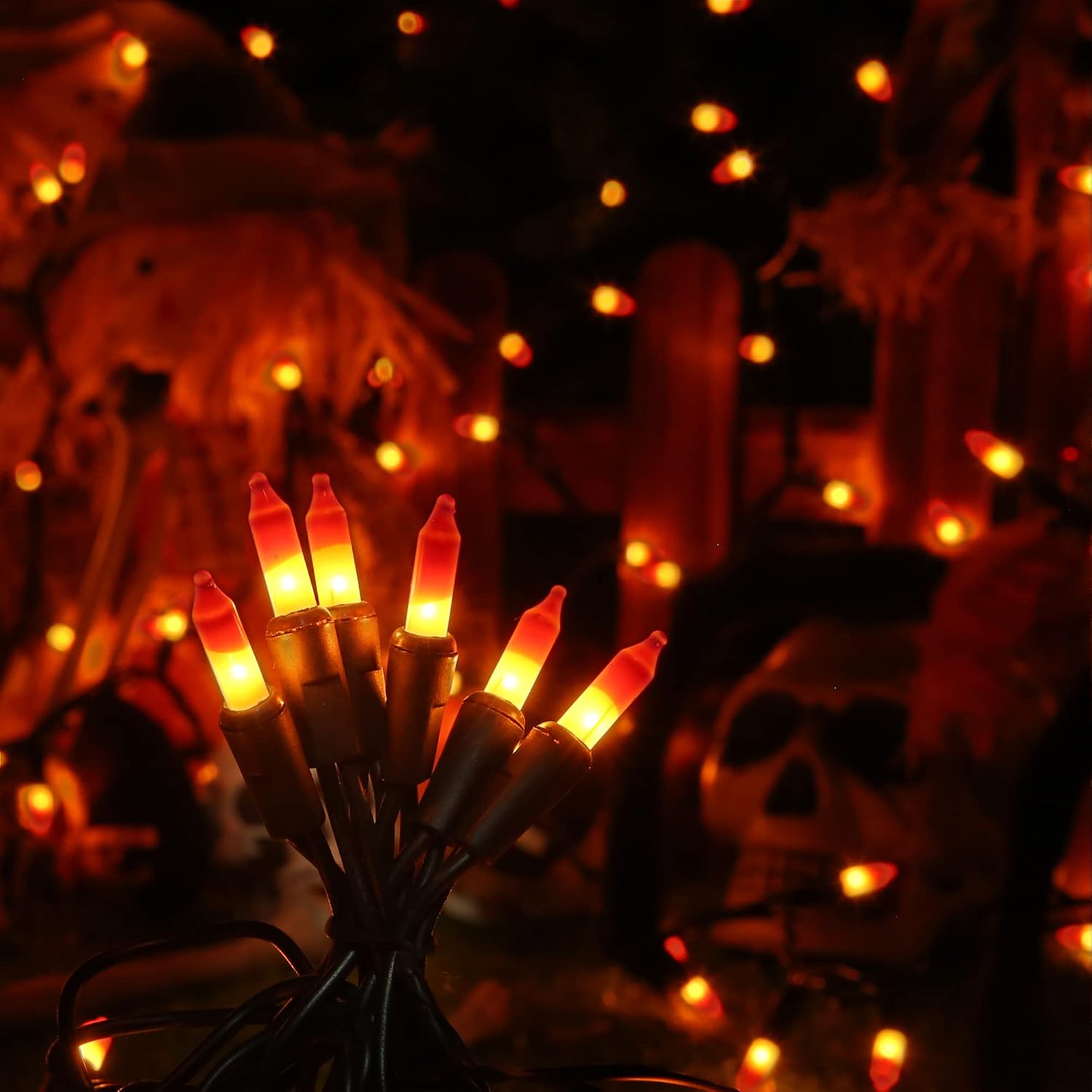 Waterproof UL Candy Corn 100 Mini Lights for Indoor/Outdoor Halloween & Fall - Image 5