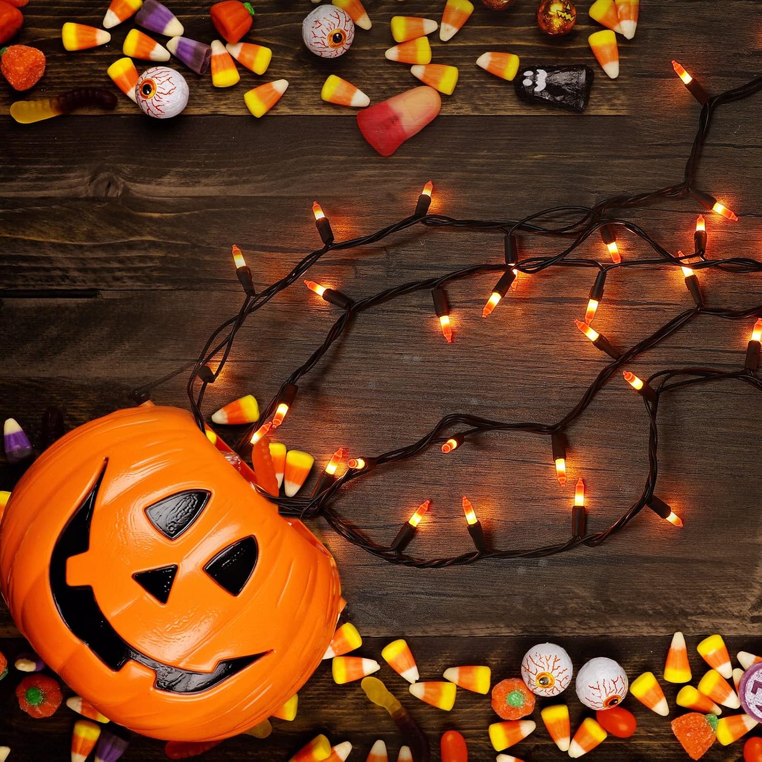 Waterproof UL Candy Corn 100 Mini Lights for Indoor/Outdoor Halloween & Fall - Image 7