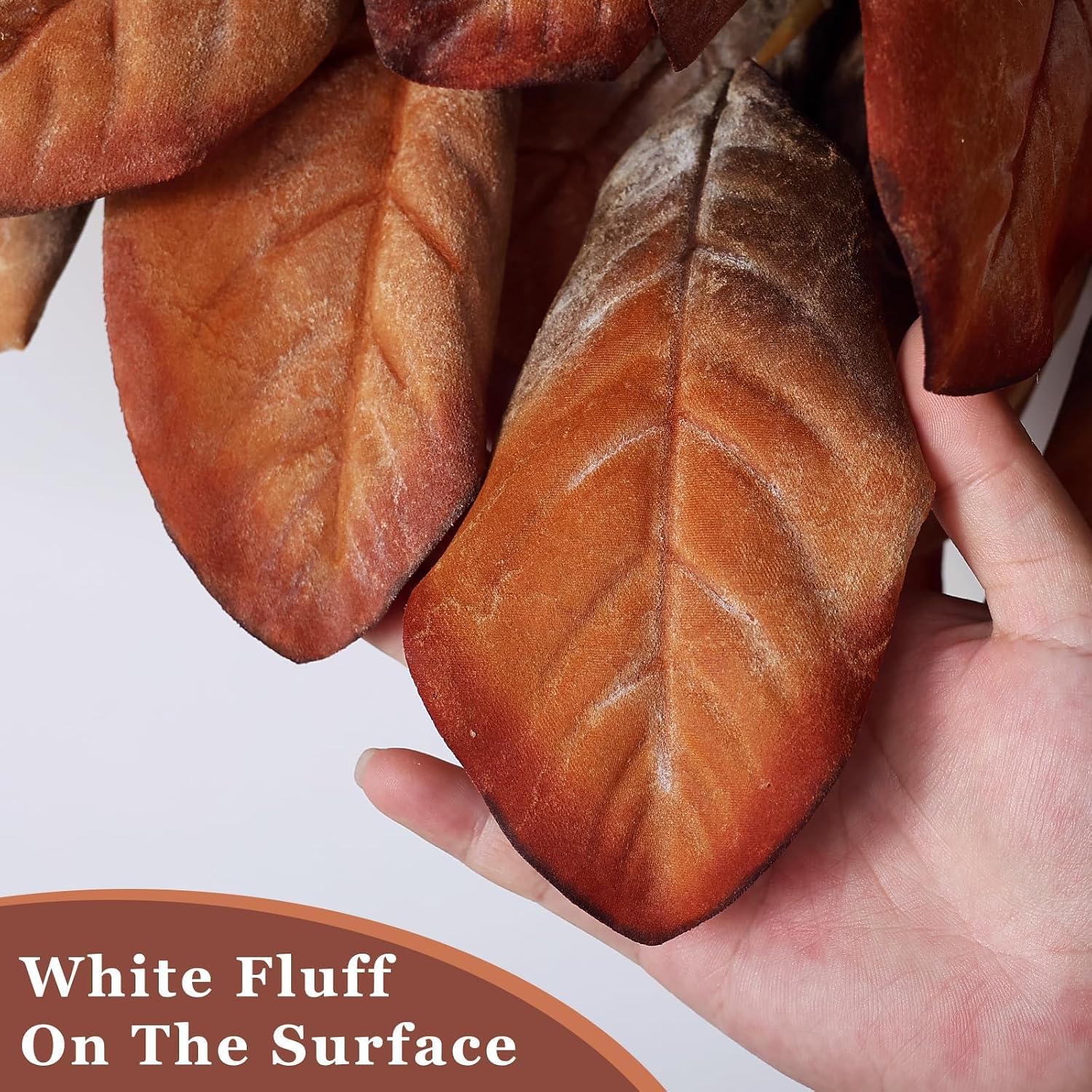 6ft Orange Artificial Fall Magnolia Garland for Autumn Home Decor - Image 4