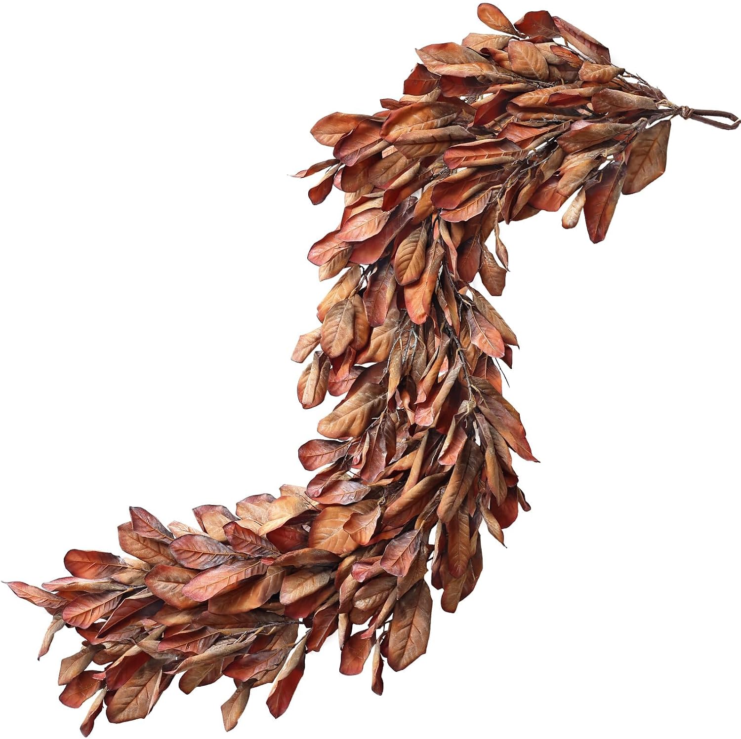 6ft Orange Artificial Fall Magnolia Garland for Autumn Home Decor - Image 6