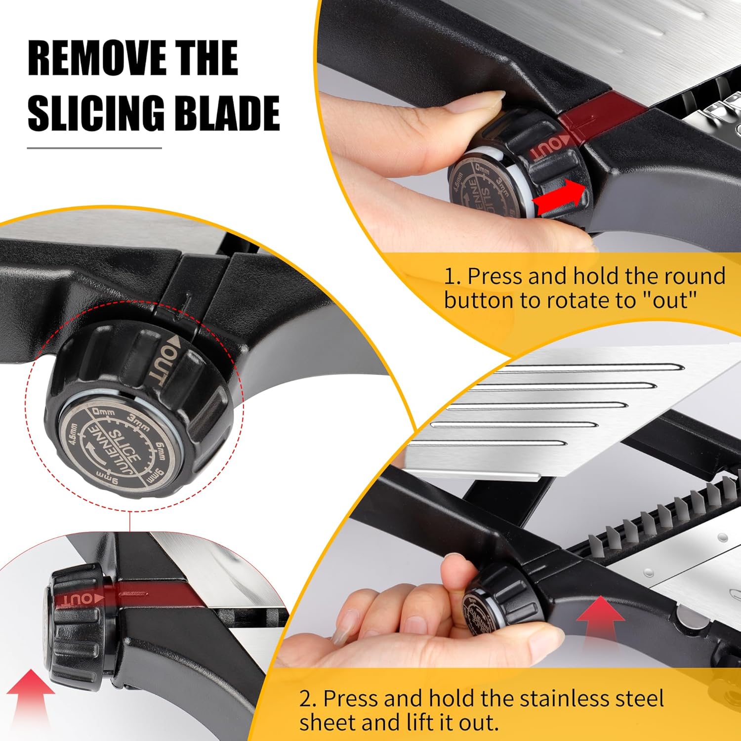 7-in-1 Adjustable SS Mandoline Slicer. Versatile cuts, gloves & brush included. - Image 5