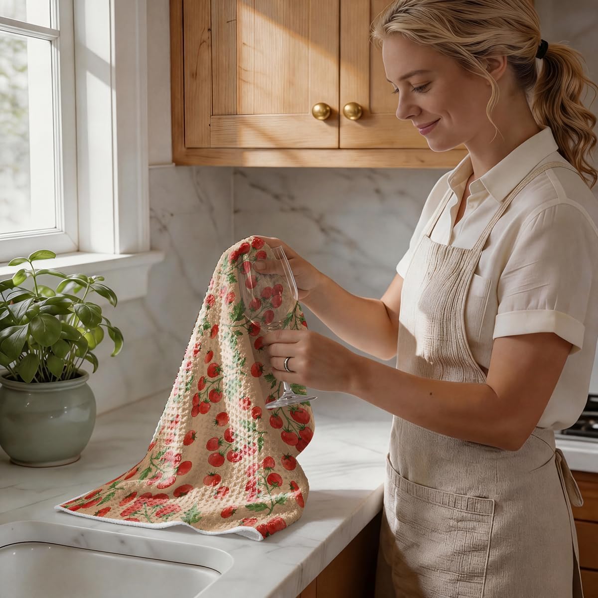 Tomato Kitchen Towels Review: 2-Pack Absorbent, Decorative 14x24 Set - Image 6