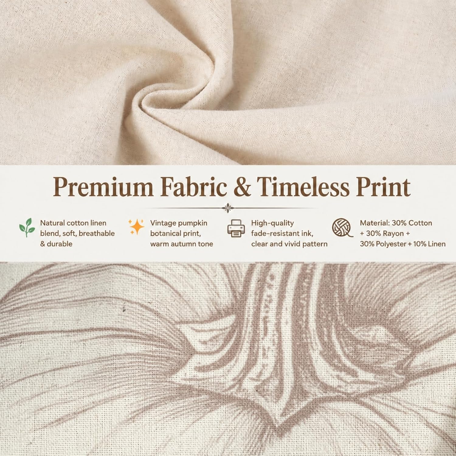 Review: 2 Beige Toile Fall Pumpkin Pillow Covers (18x18) - Image 6