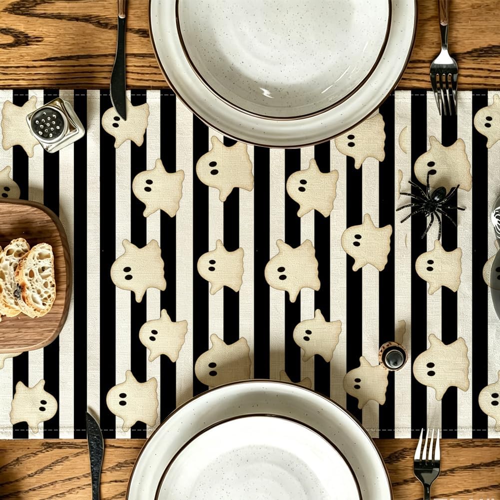 Review: Striped Ghost Fall Table Runner - Halloween & Thanksgiving Decor - Image 3