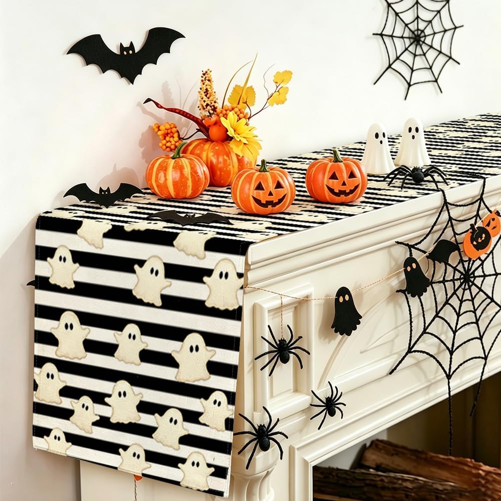 Review: Striped Ghost Fall Table Runner - Halloween & Thanksgiving Decor - Image 4