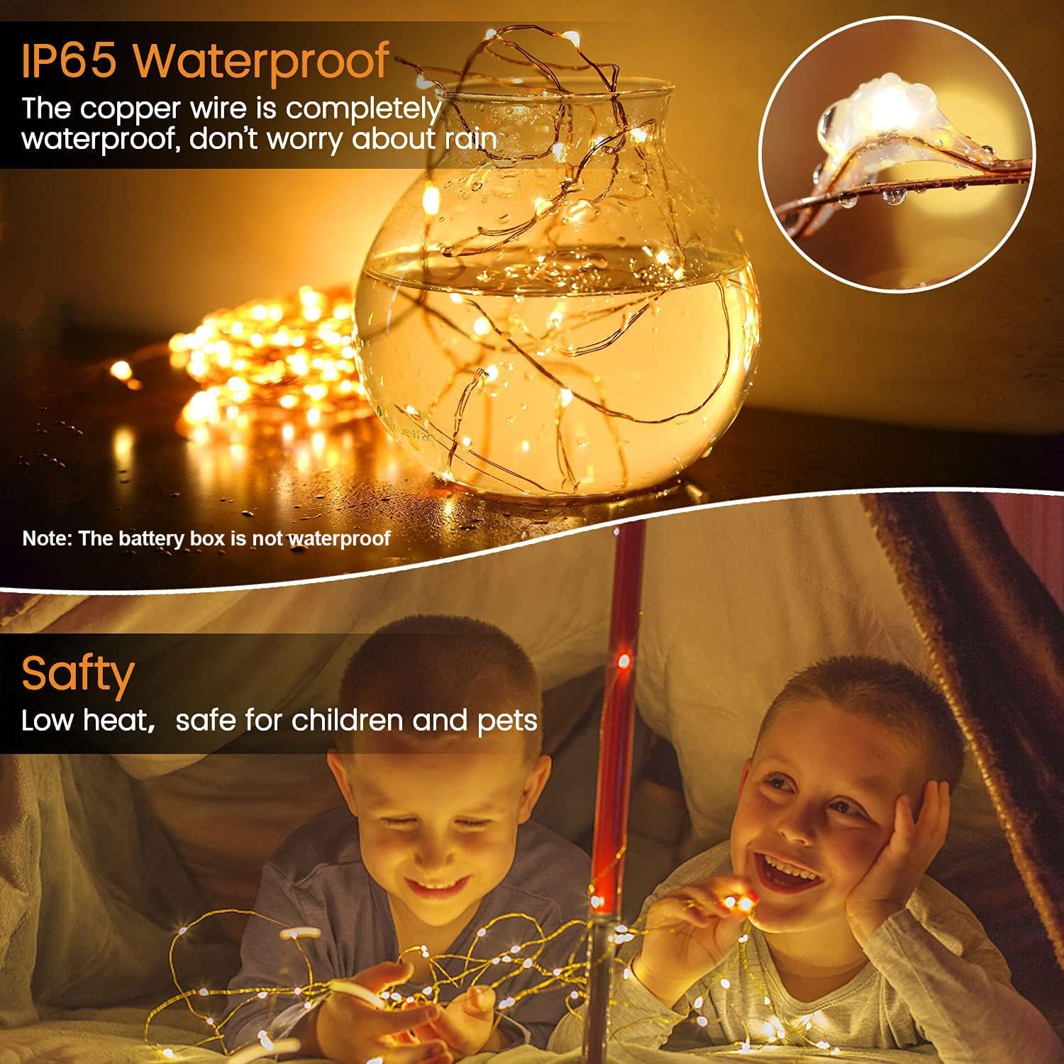 Review: 24 Warm White Battery Fairy Lights - 7ft 20 LED Waterproof Twinkle Lights - Image 5