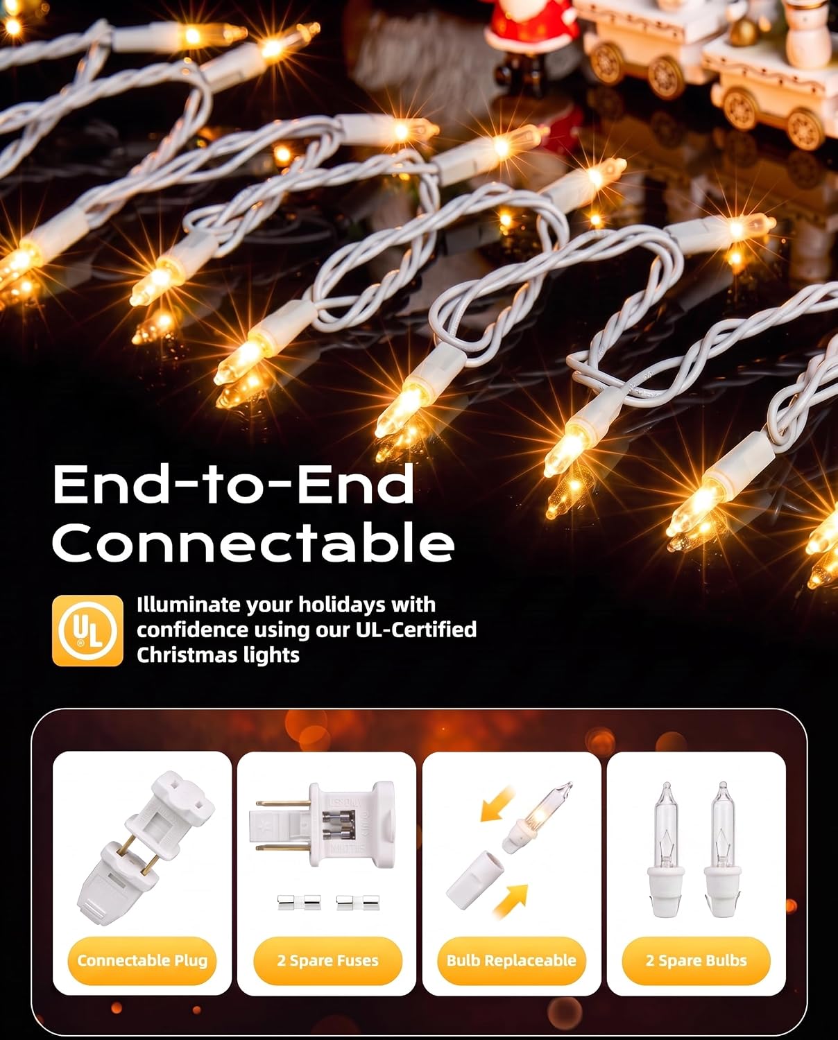 Brightown Warm White Incandescent Christmas Lights Review - Waterproof & Connectable - Image 3