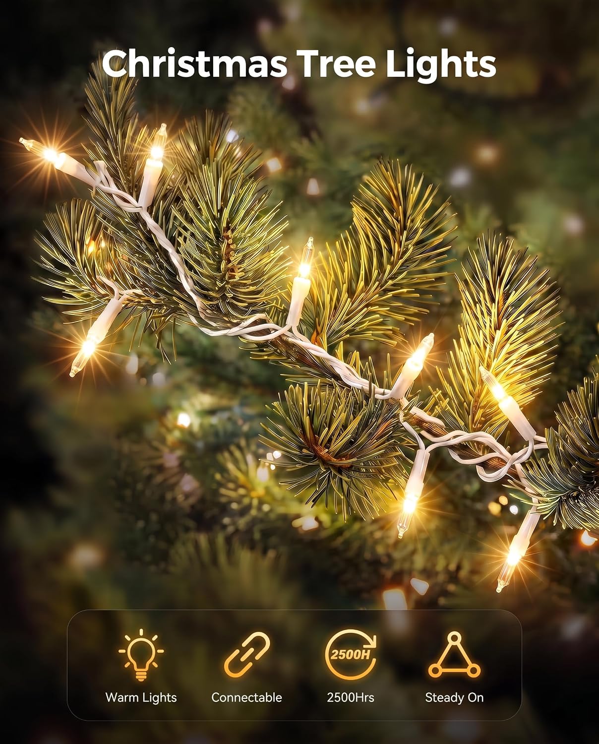 Brightown Warm White Incandescent Christmas Lights Review - Waterproof & Connectable - Image 4