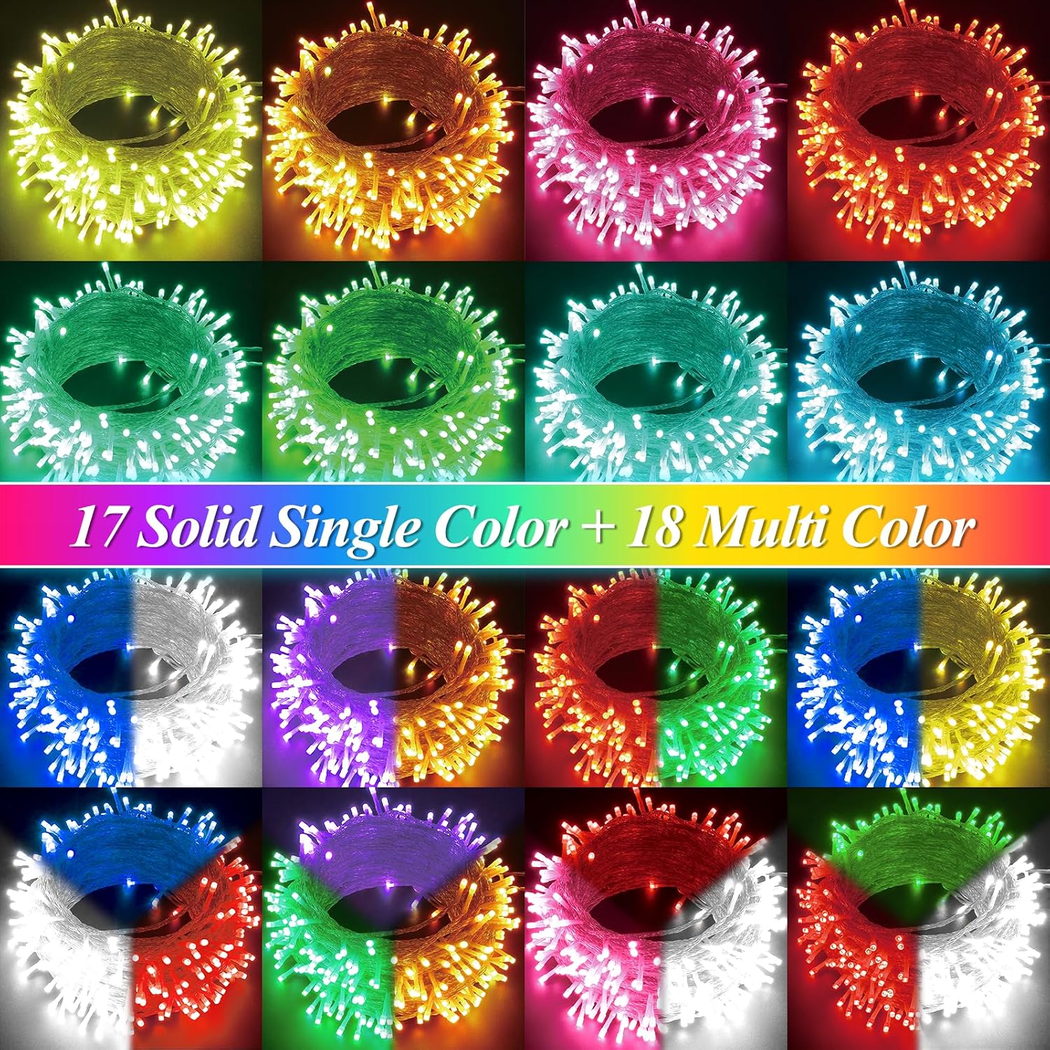 LitHome 35-Color Connectable String Lights with Remote for Holiday Decor - Image 4